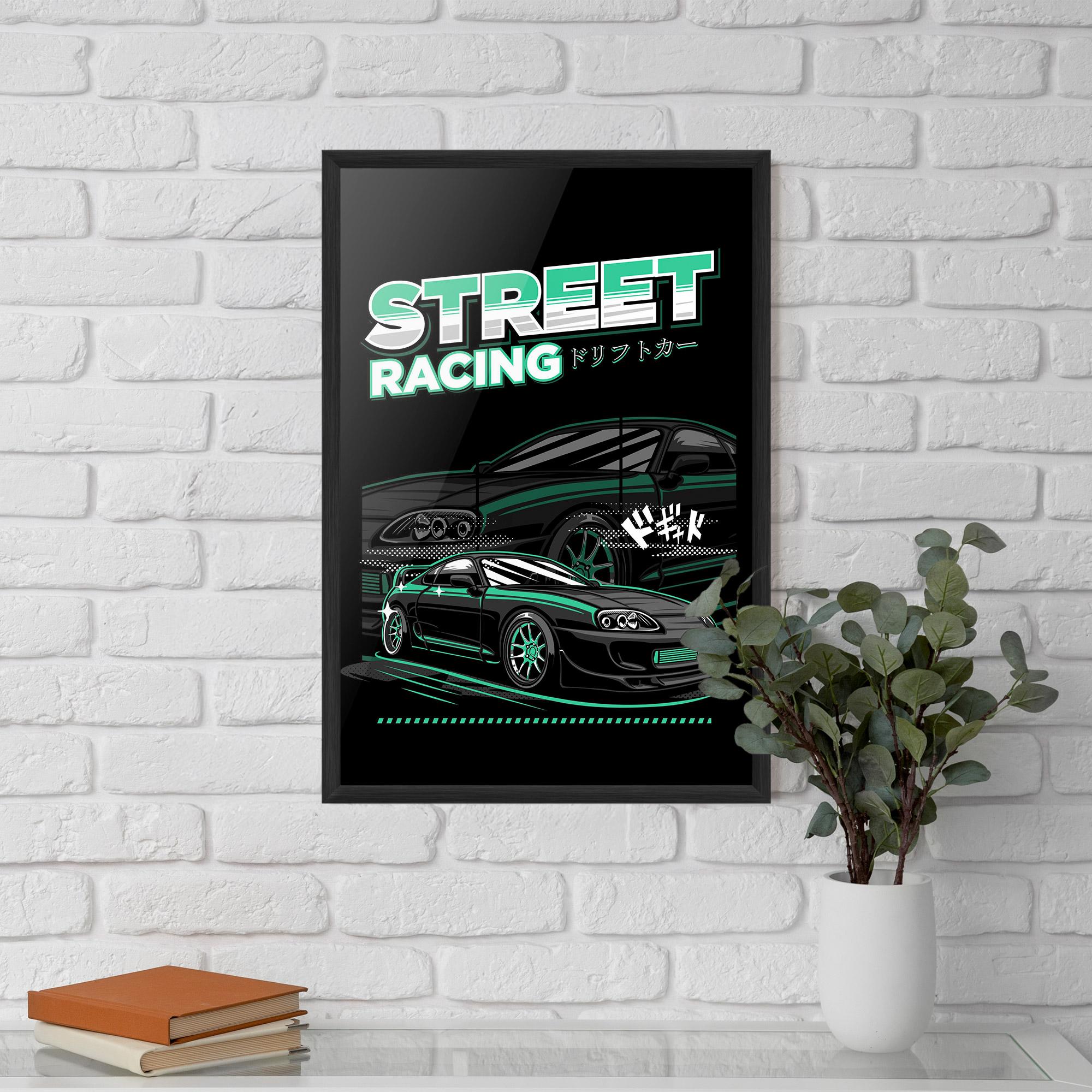 Plakat w Ramie Street Racing mockup 5