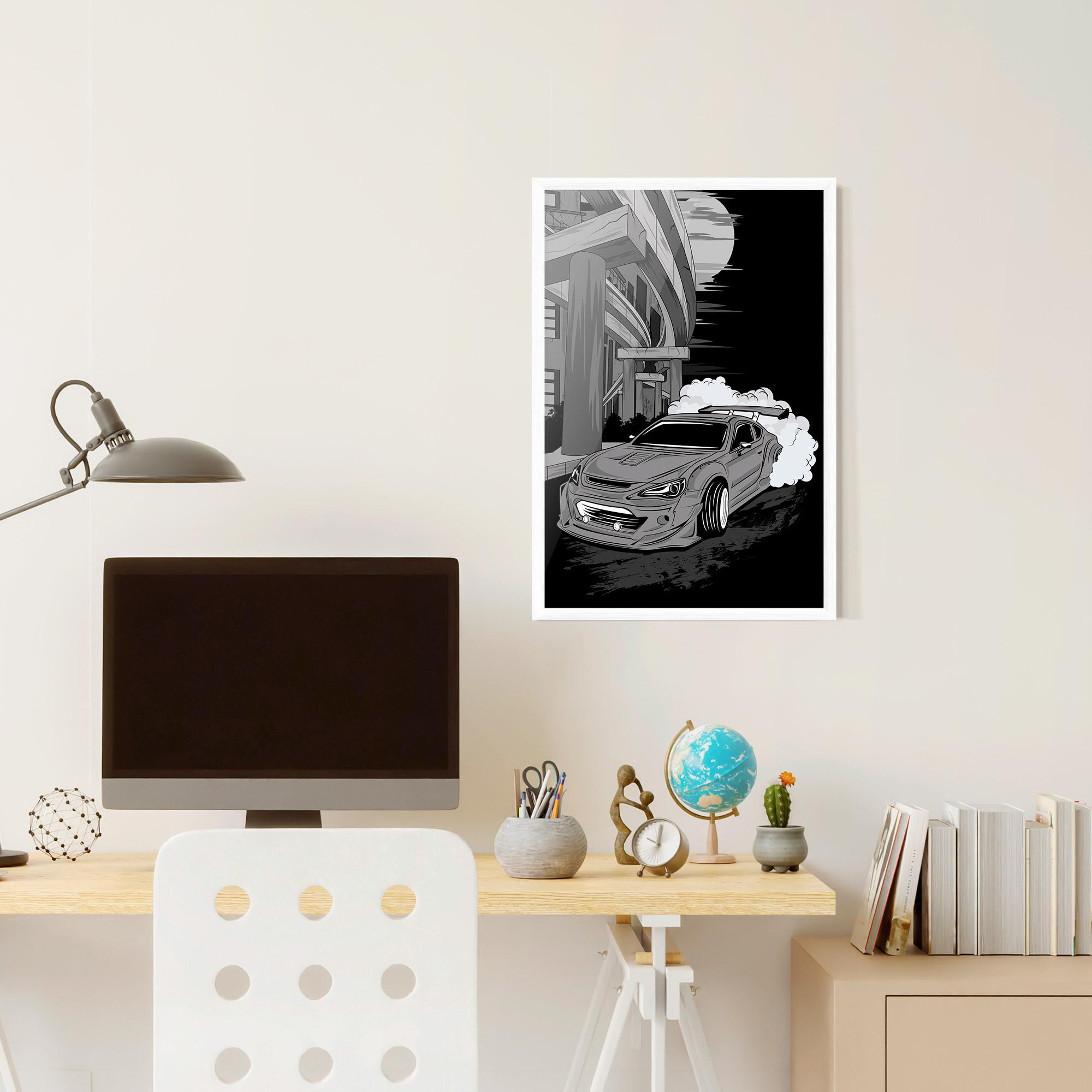 Plakat w Ramie Grey Cool Car mockup 6