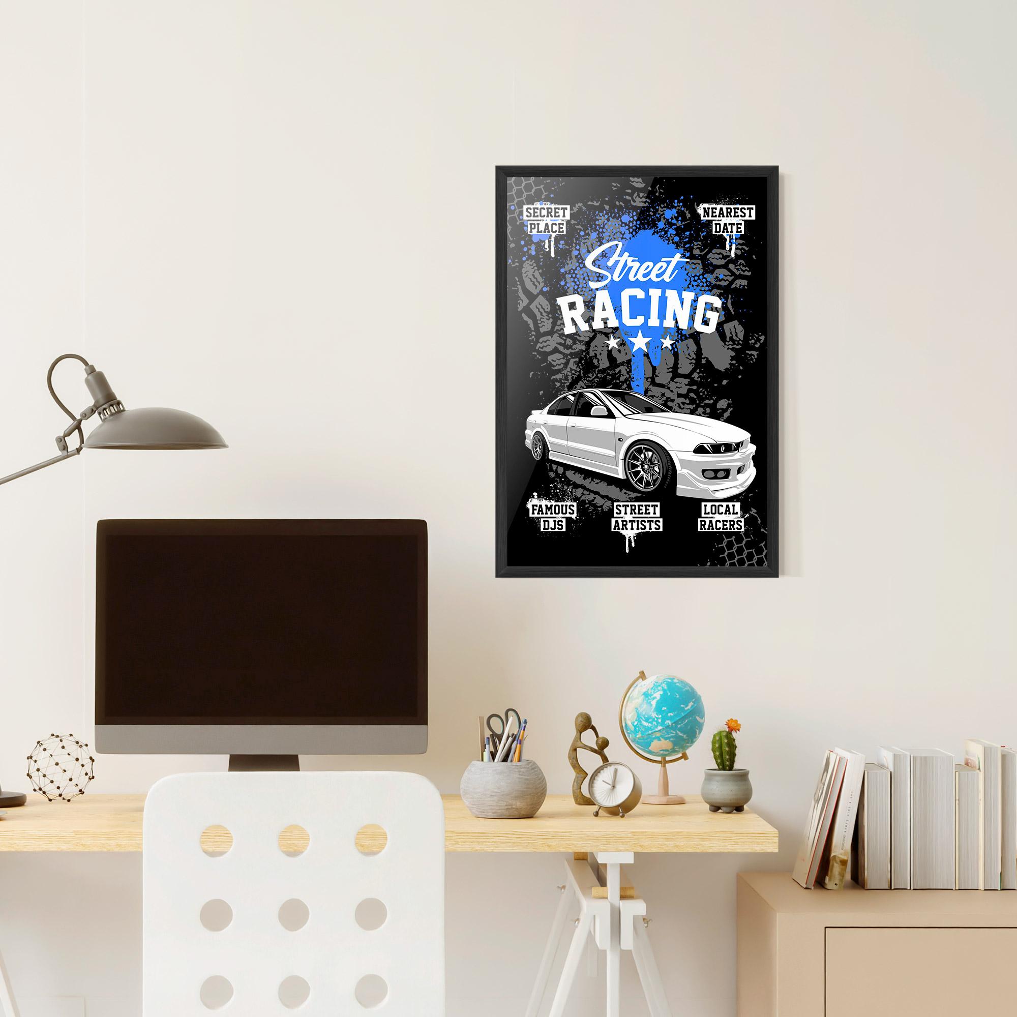 Plakat w Ramie Street Racing Art mockup 6