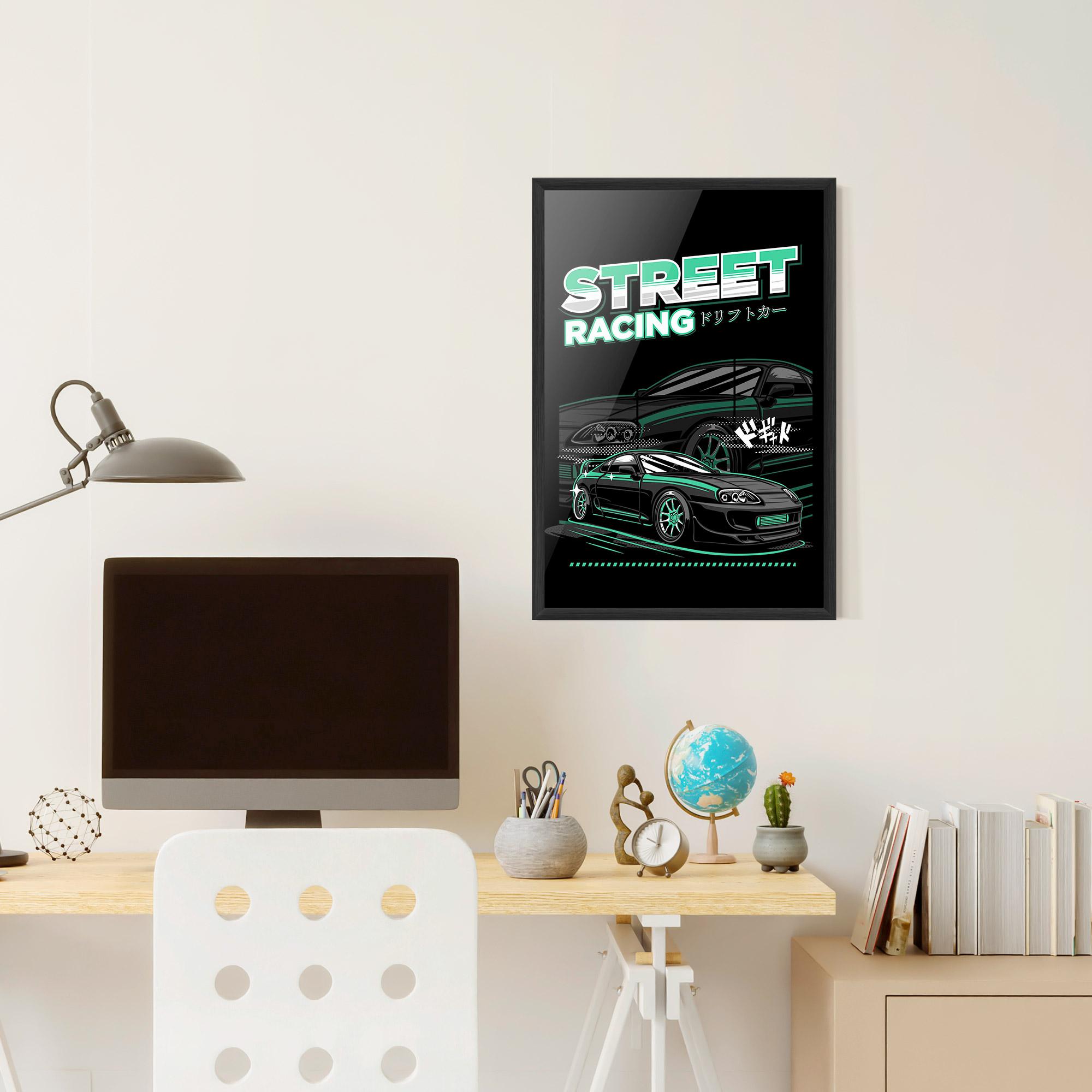 Plakat w Ramie Street Racing mockup 6