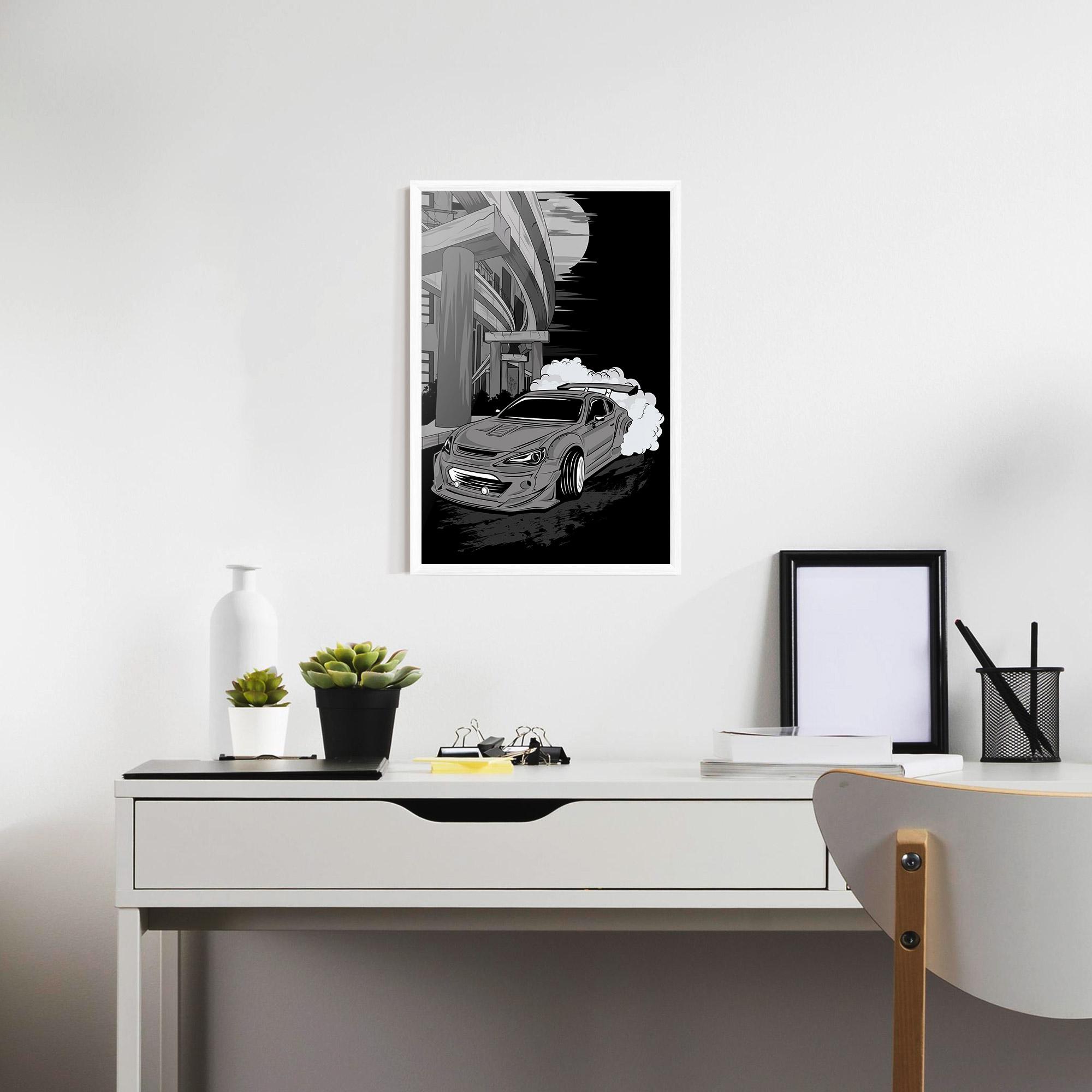 Plakat w Ramie Grey Cool Car mockup 7