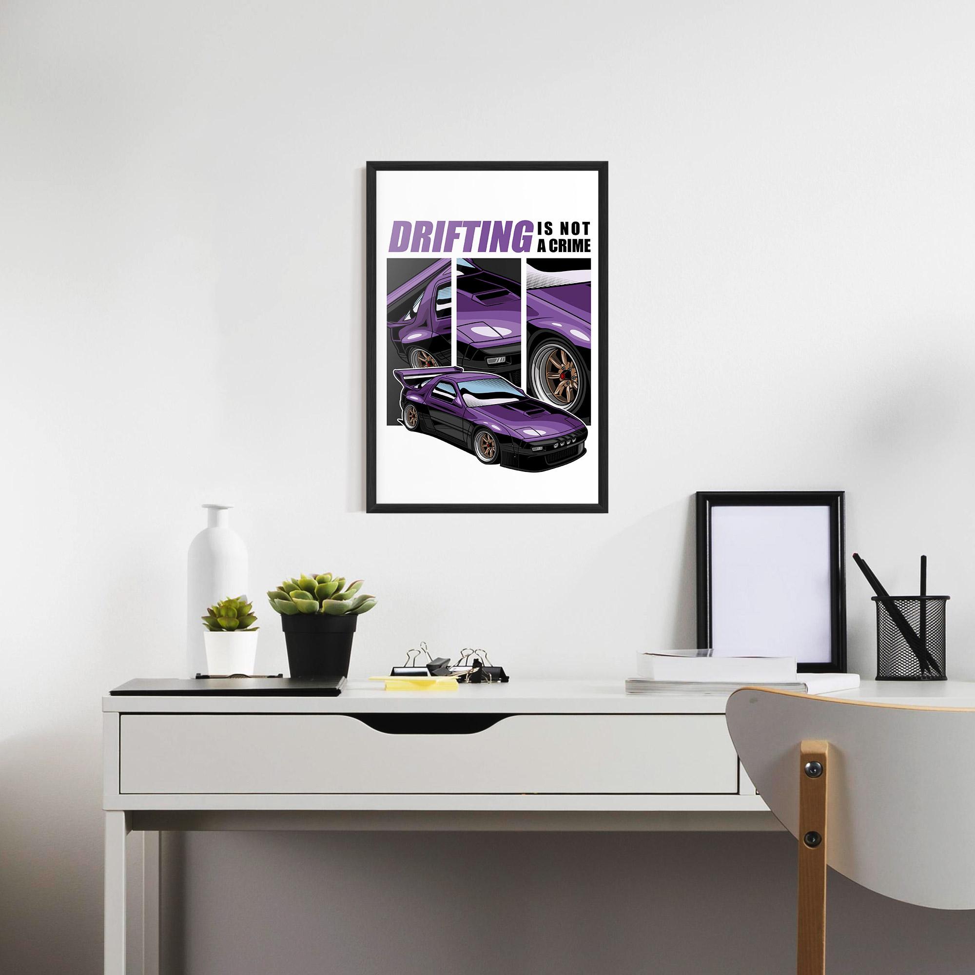 Plakat w Ramie Drift Purple Car mockup 7