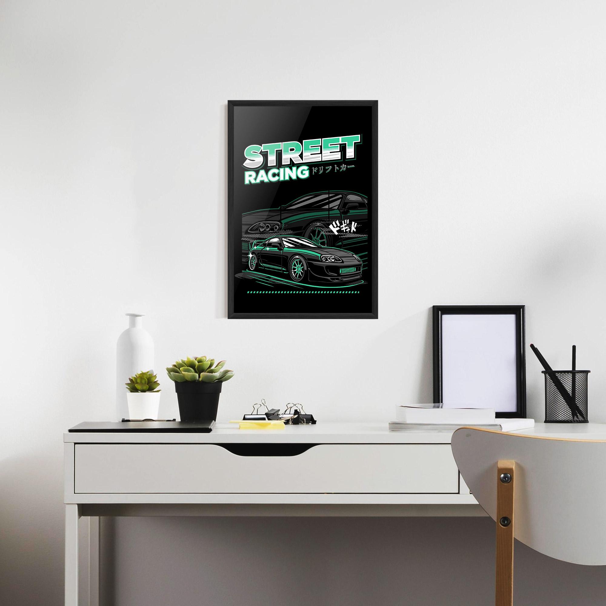 Plakat w Ramie Street Racing mockup 7
