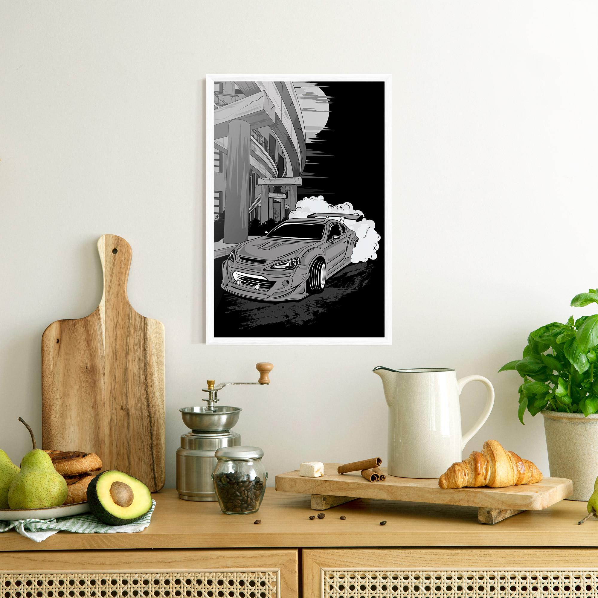 Plakat w Ramie Grey Cool Car mockup 8