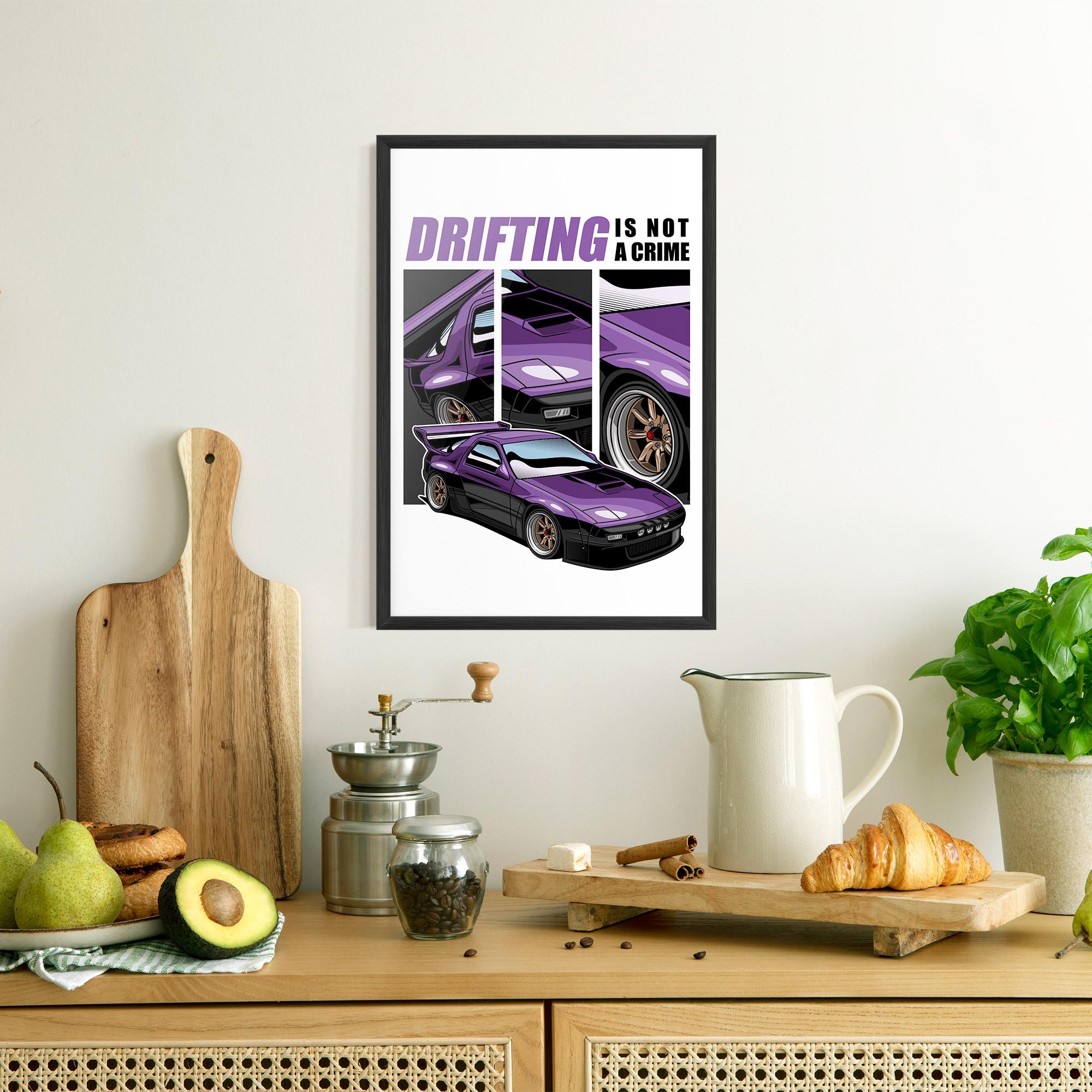 Plakat w Ramie Drift Purple Car mockup 8