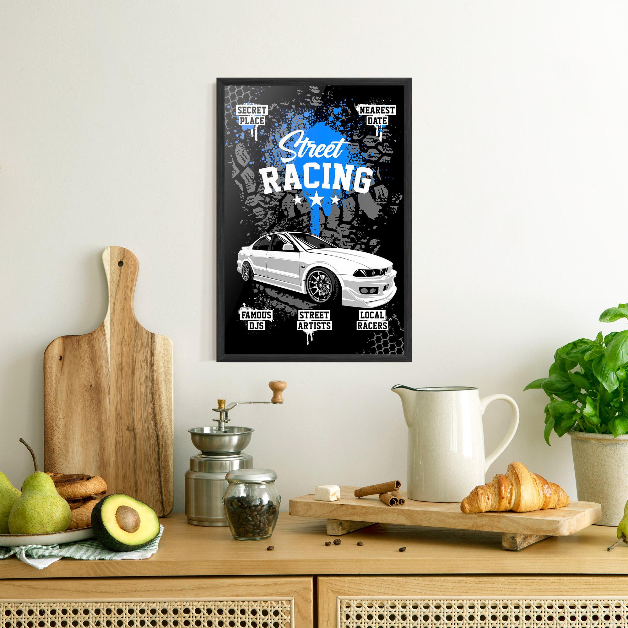 Plakat w Ramie Street Racing Art mockup 8