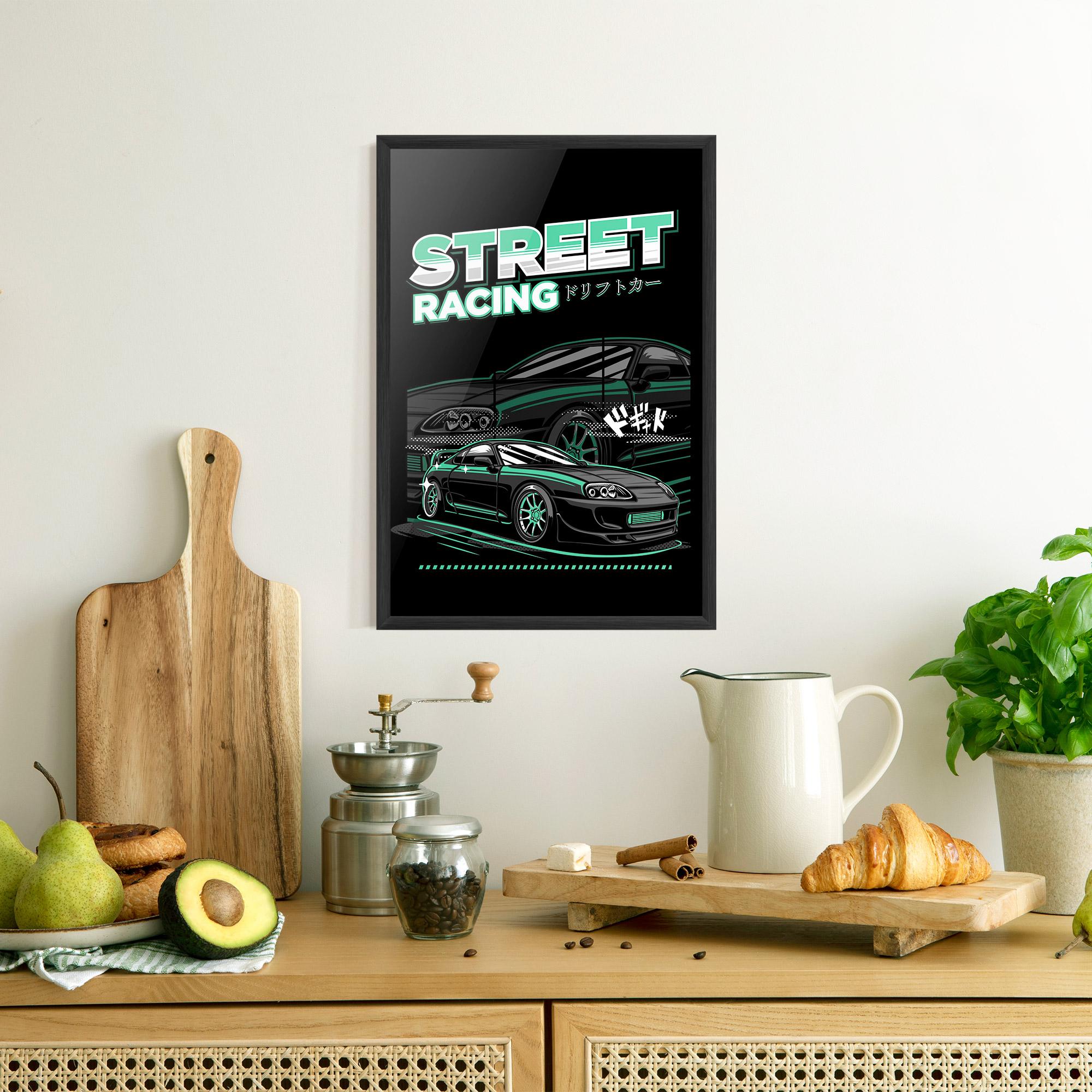 Plakat w Ramie Street Racing mockup 8