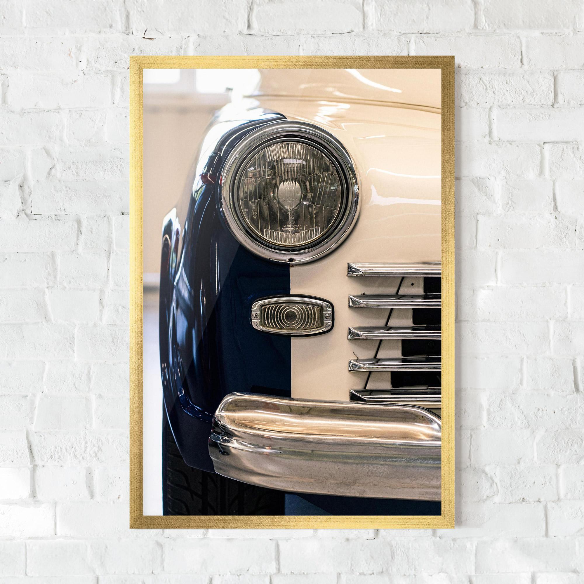 Plakat w Ramie Blue White Car mockup 0