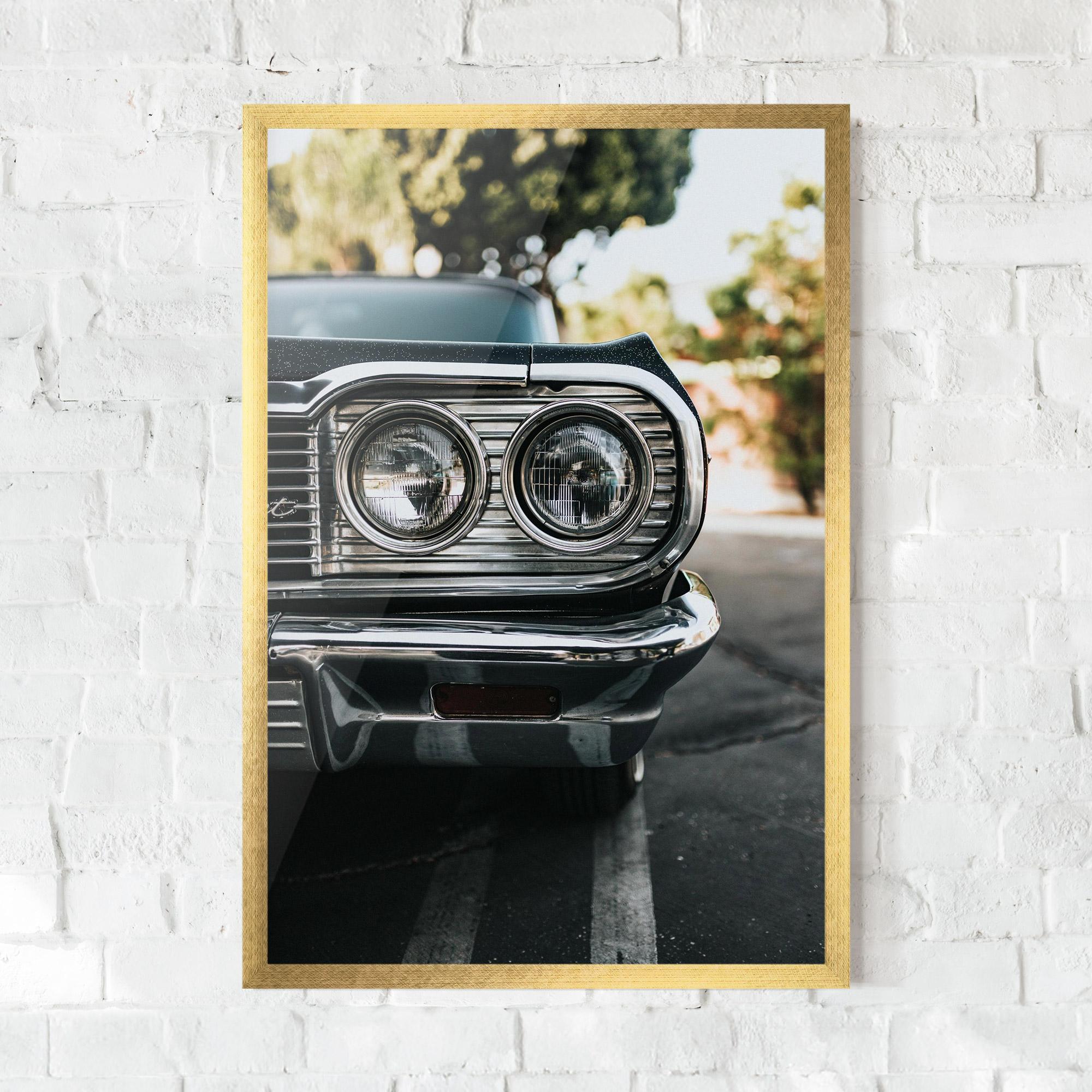 Plakat w Ramie Classic Blue Car mockup 0