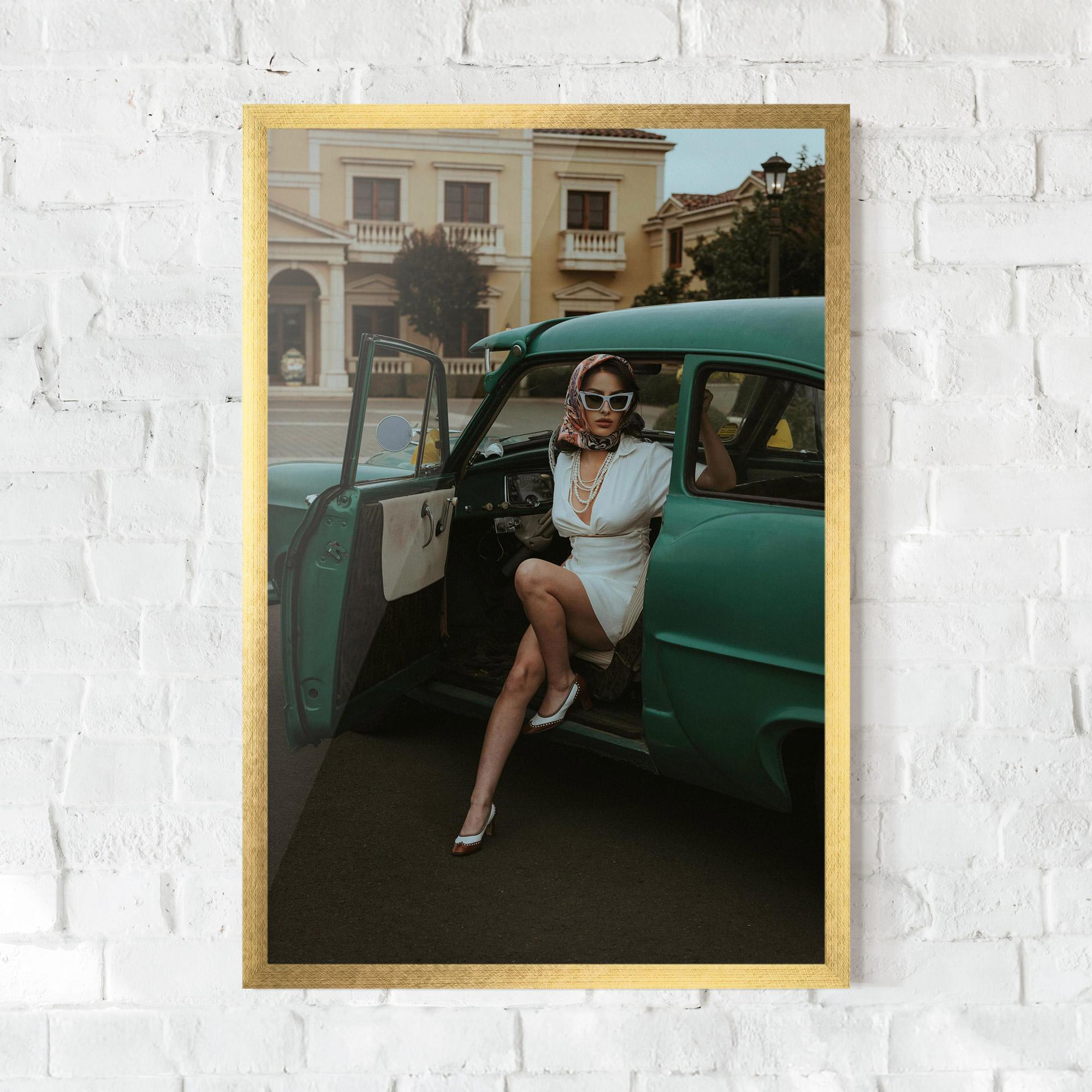 Plakat w Ramie Lady Vintage Cat mockup 0