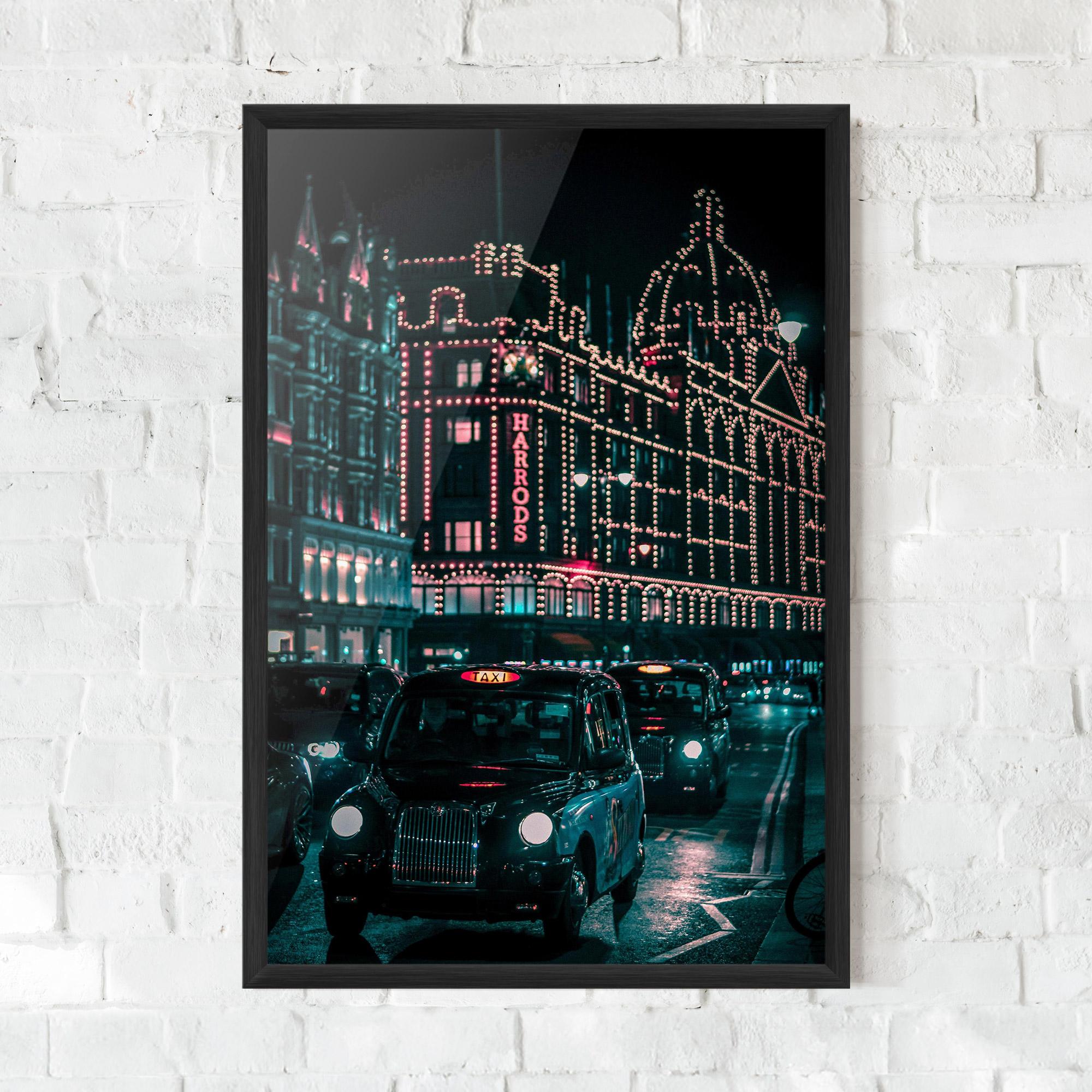 Plakat w Ramie City Lights Car mockup 0