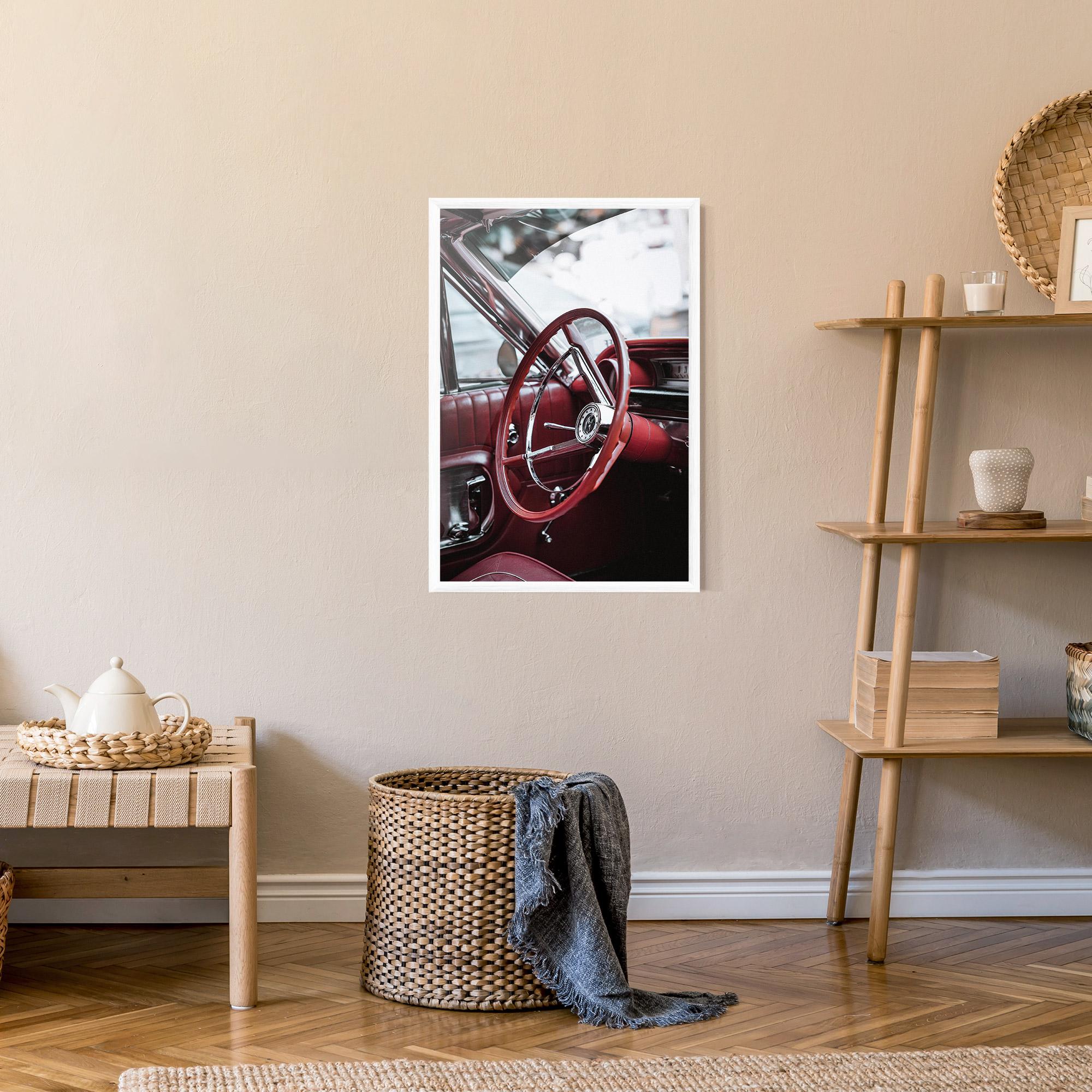 Plakat w Ramie Red Steering Wheel mockup 9