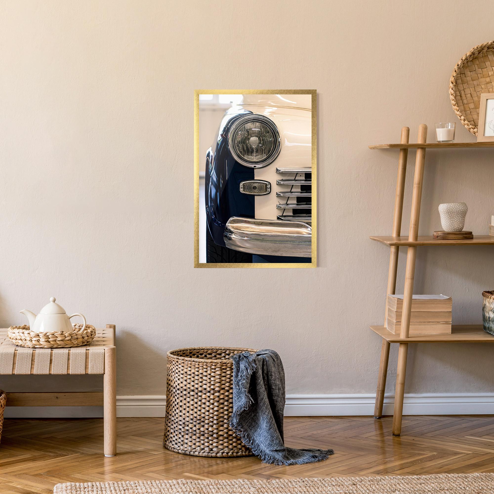 Plakat w Ramie Blue White Car mockup 9