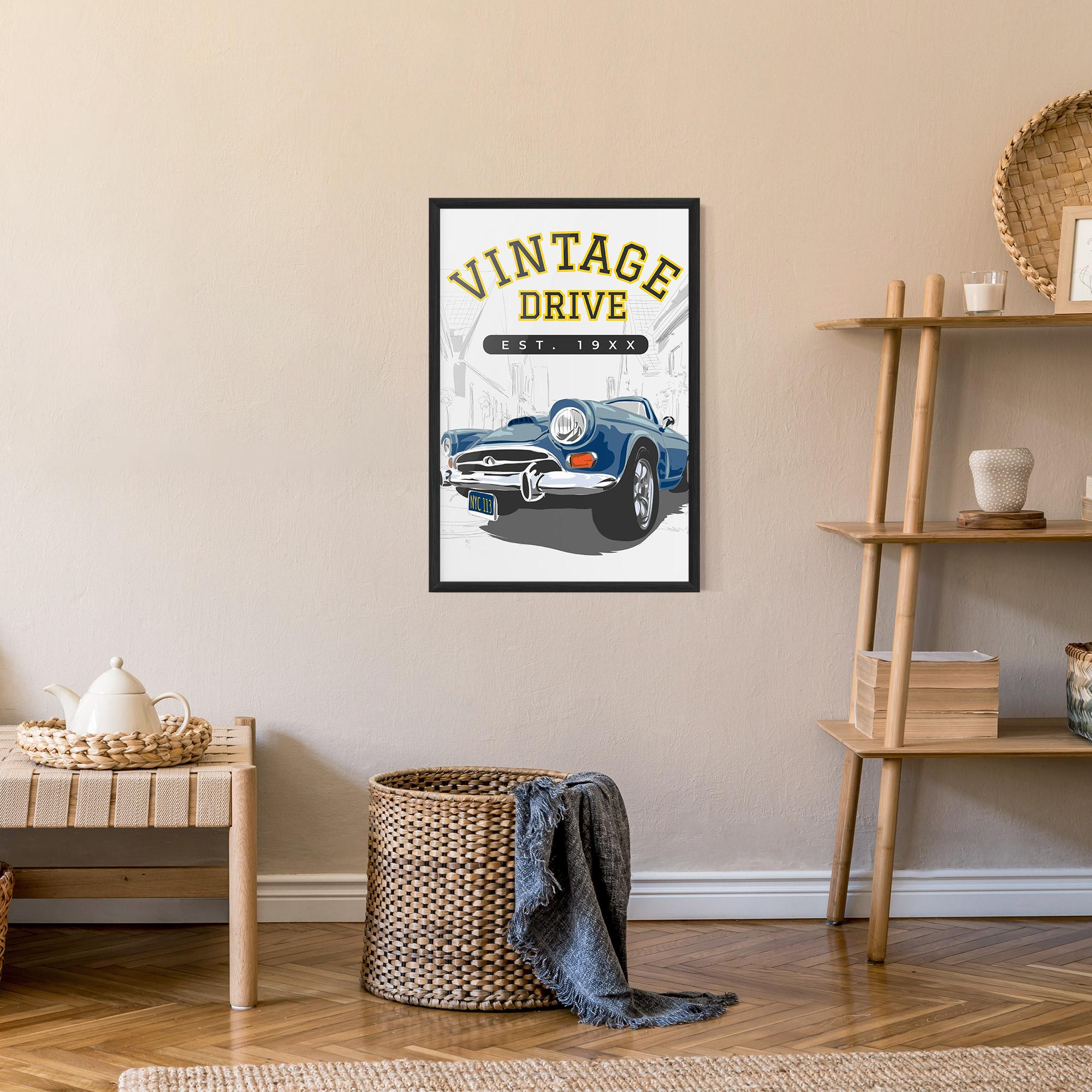 Plakat w Ramie Vintage Drive mockup 9