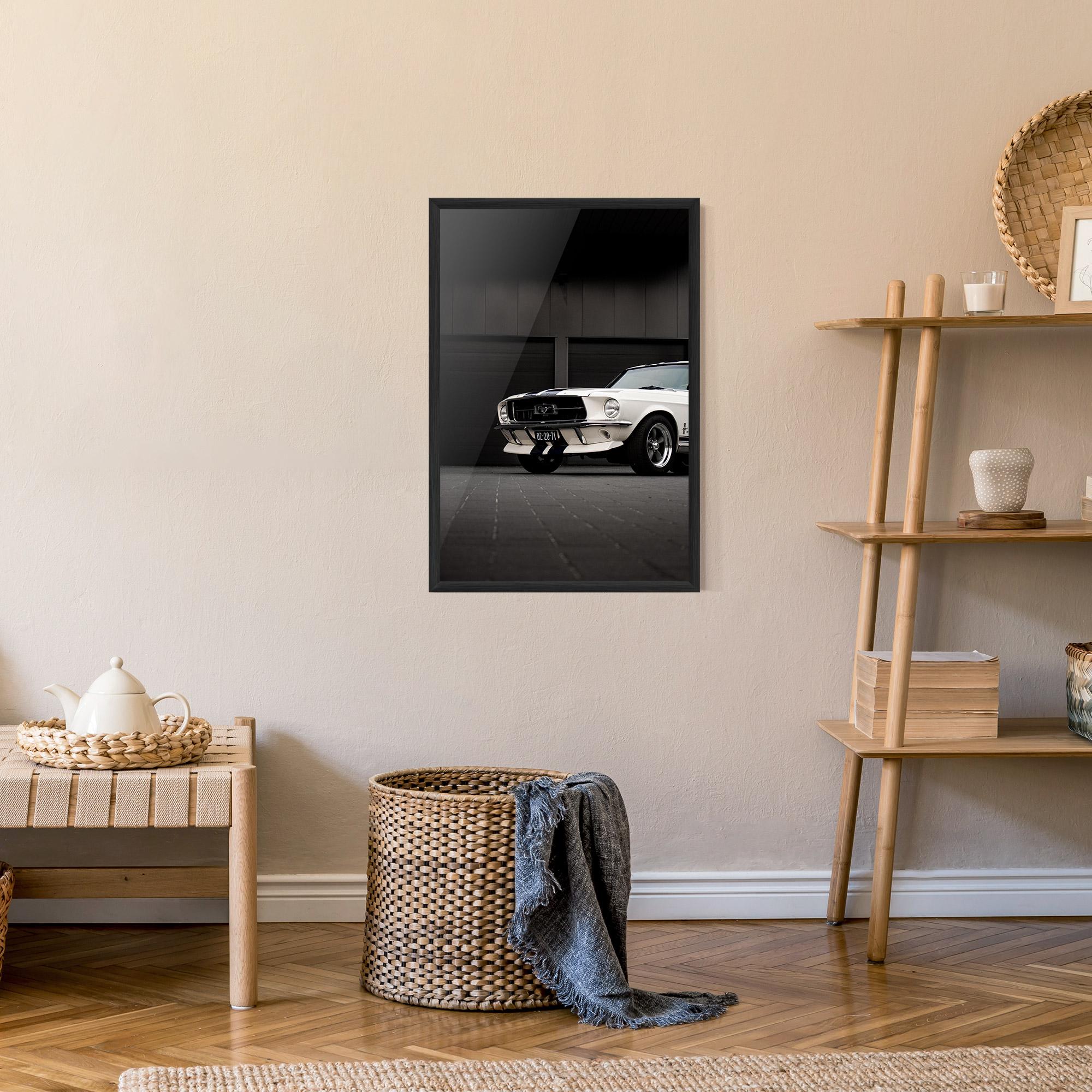 Plakat w Ramie White Vintage Car mockup 9