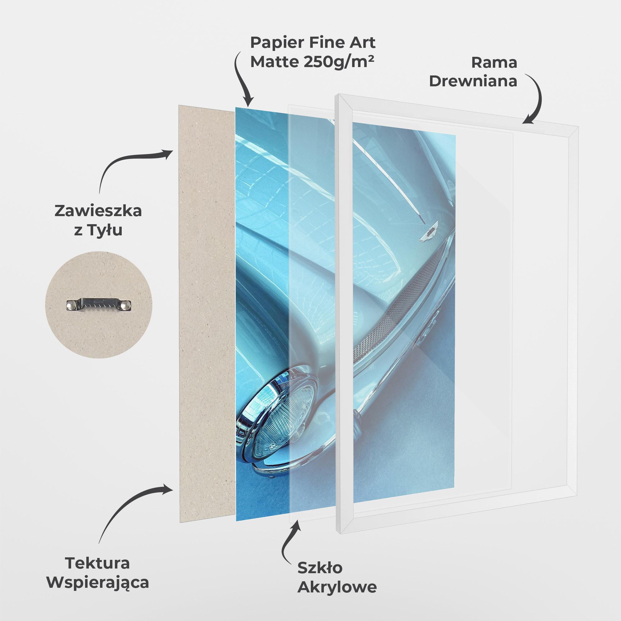 Plakat w Ramie Blue Light Car mockup 1