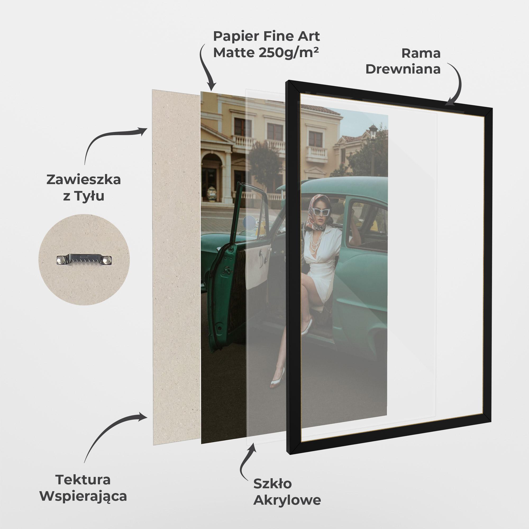 Plakat w Ramie Lady Vintage Cat mockup 1