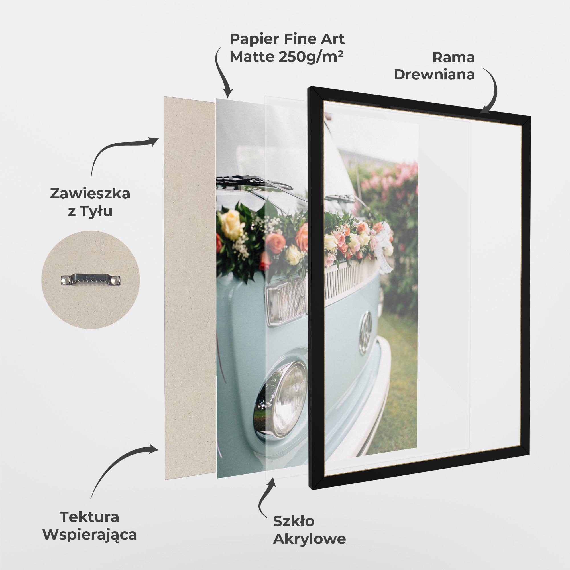 Plakat w Ramie Vintage Rose Van mockup 1