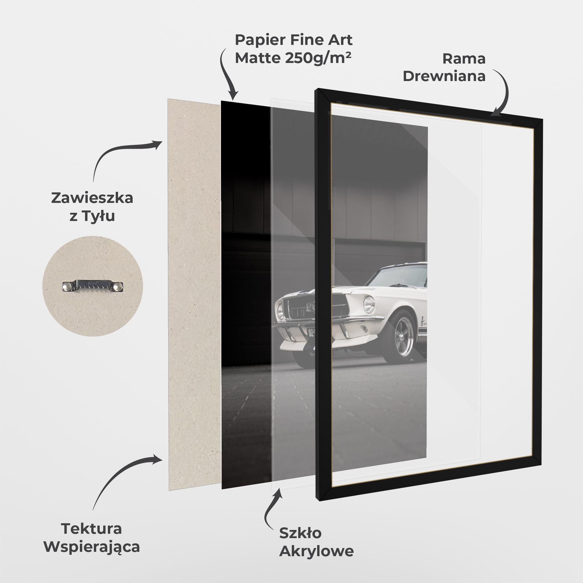 Plakat w Ramie White Vintage Car mockup 1