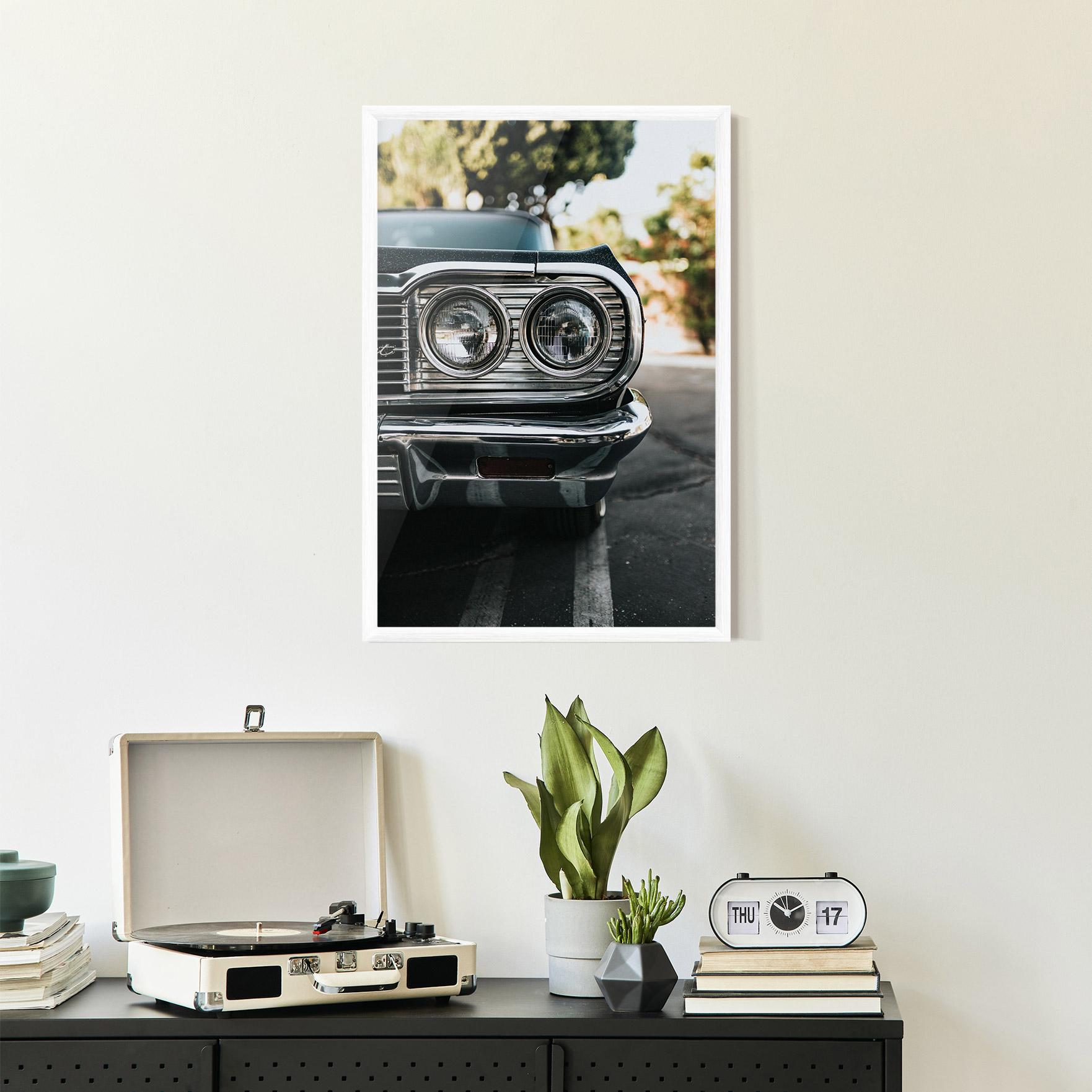 Plakat w Ramie Classic Blue Car mockup 2