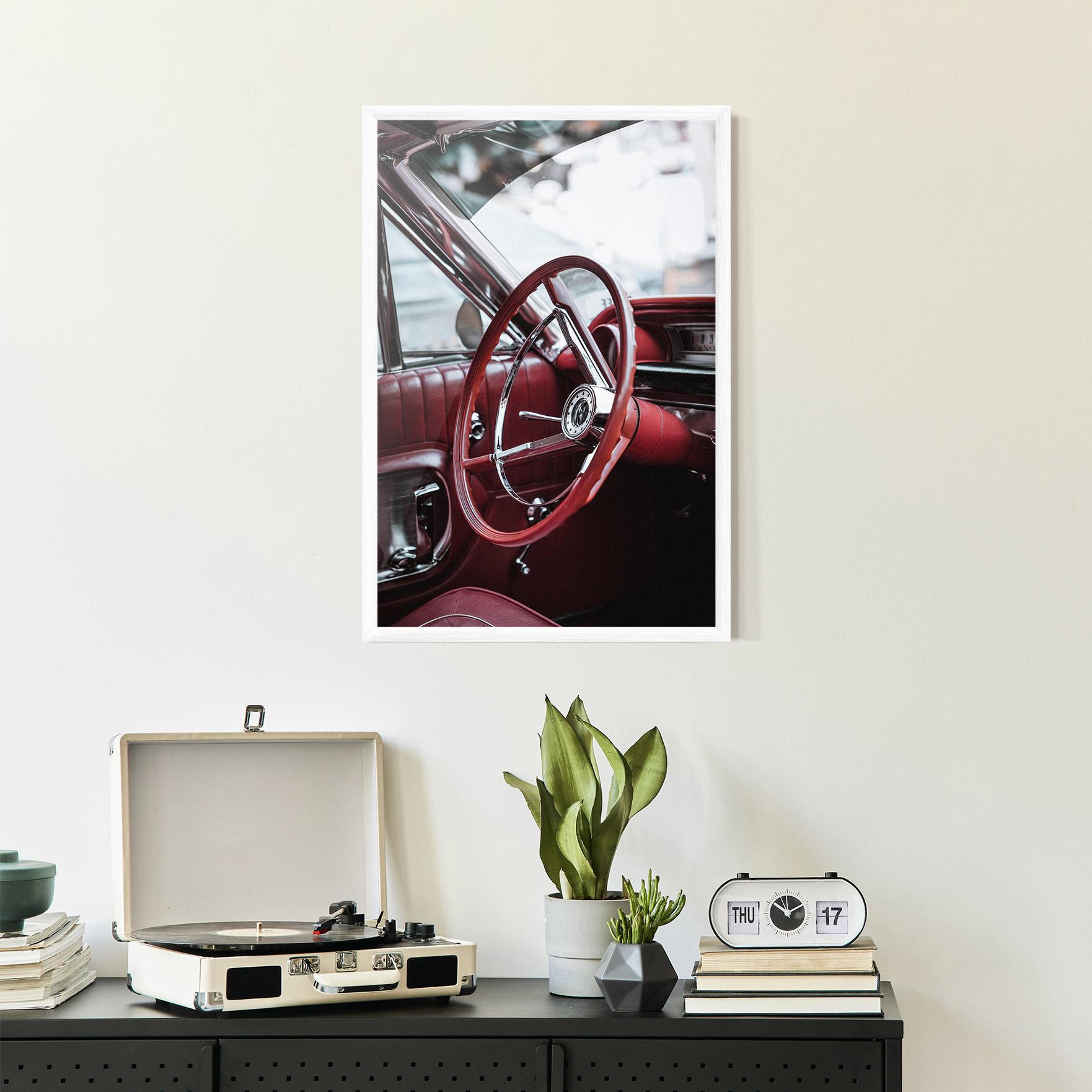 Plakat w Ramie Red Steering Wheel mockup 2