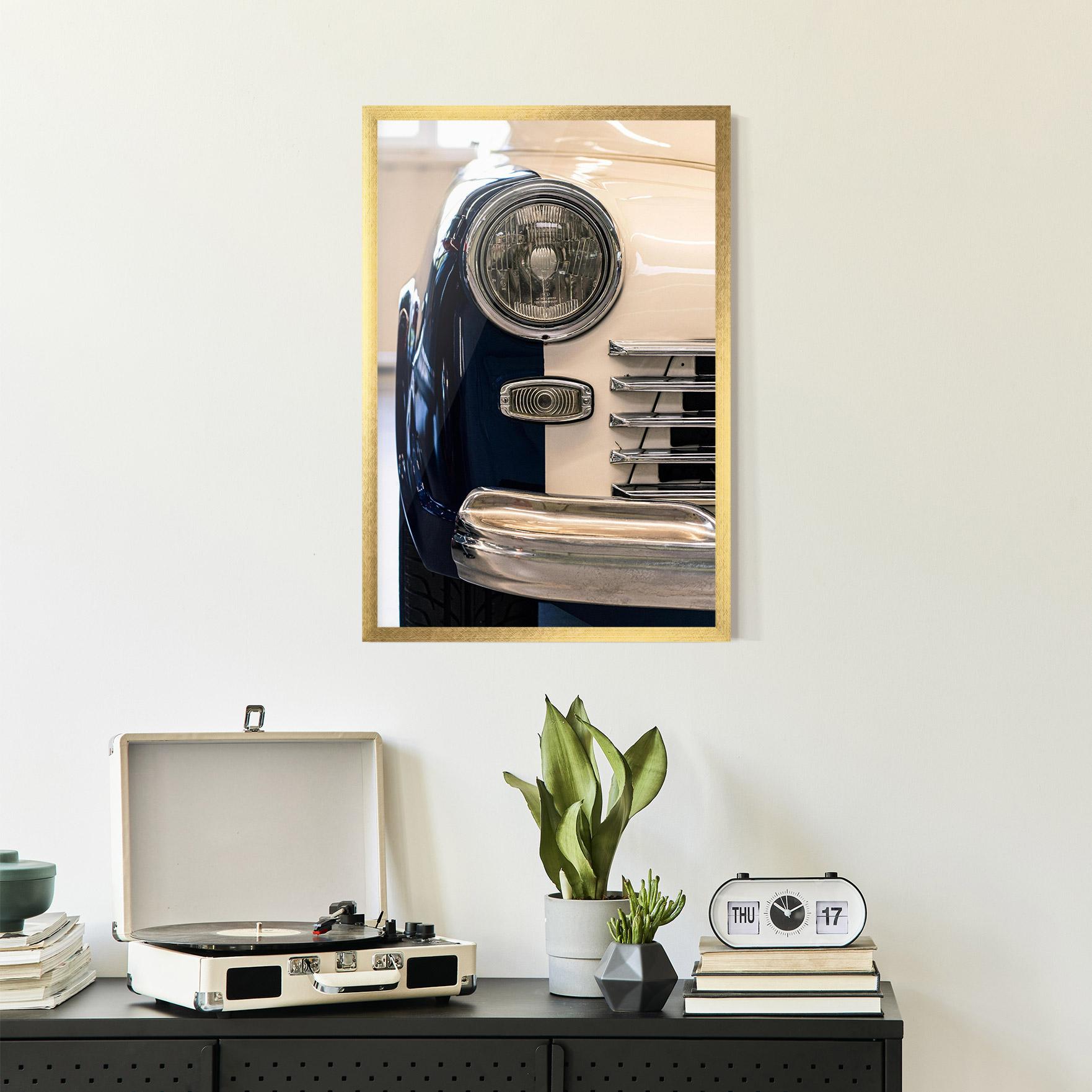 Plakat w Ramie Blue White Car mockup 2