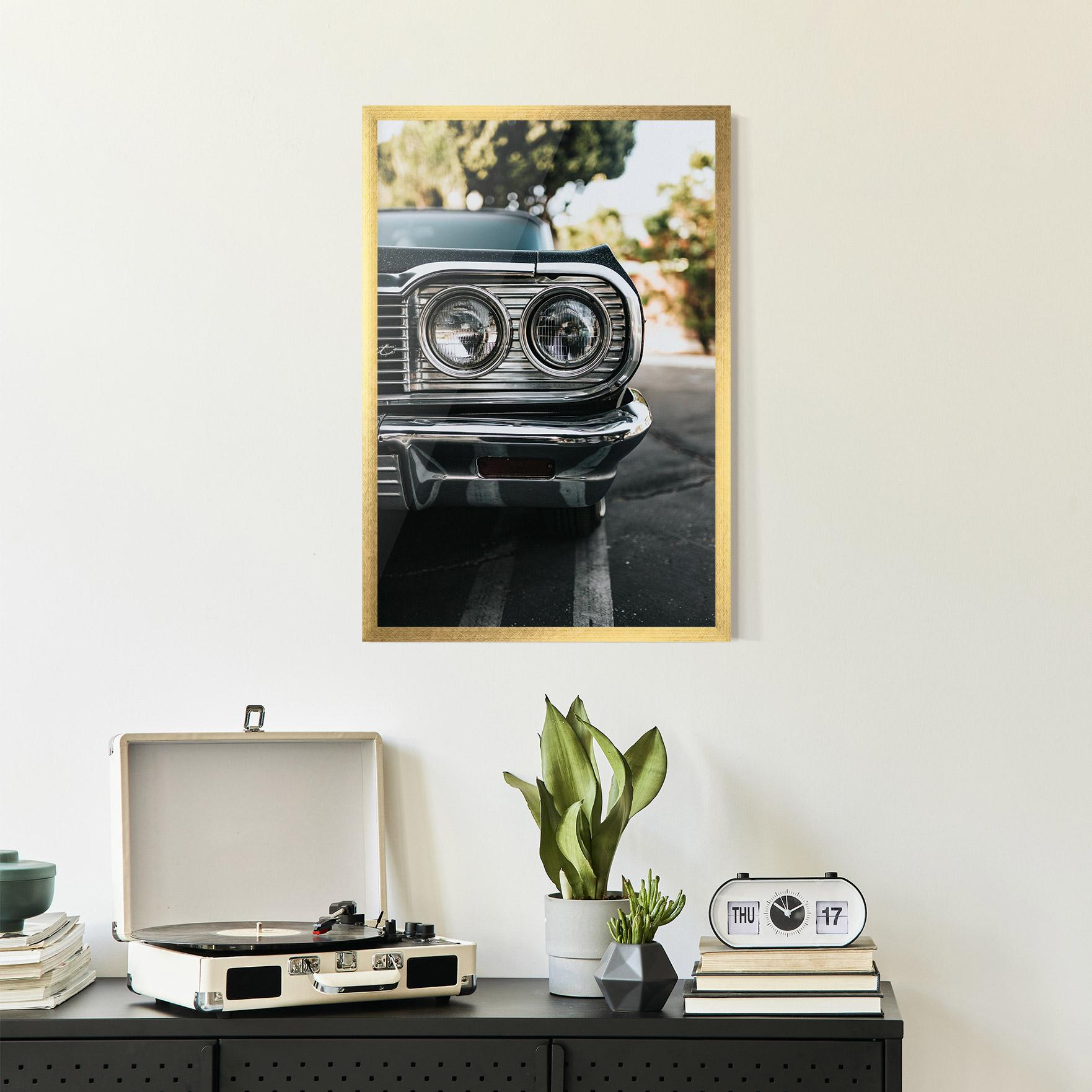 Plakat w Ramie Classic Blue Car mockup 2