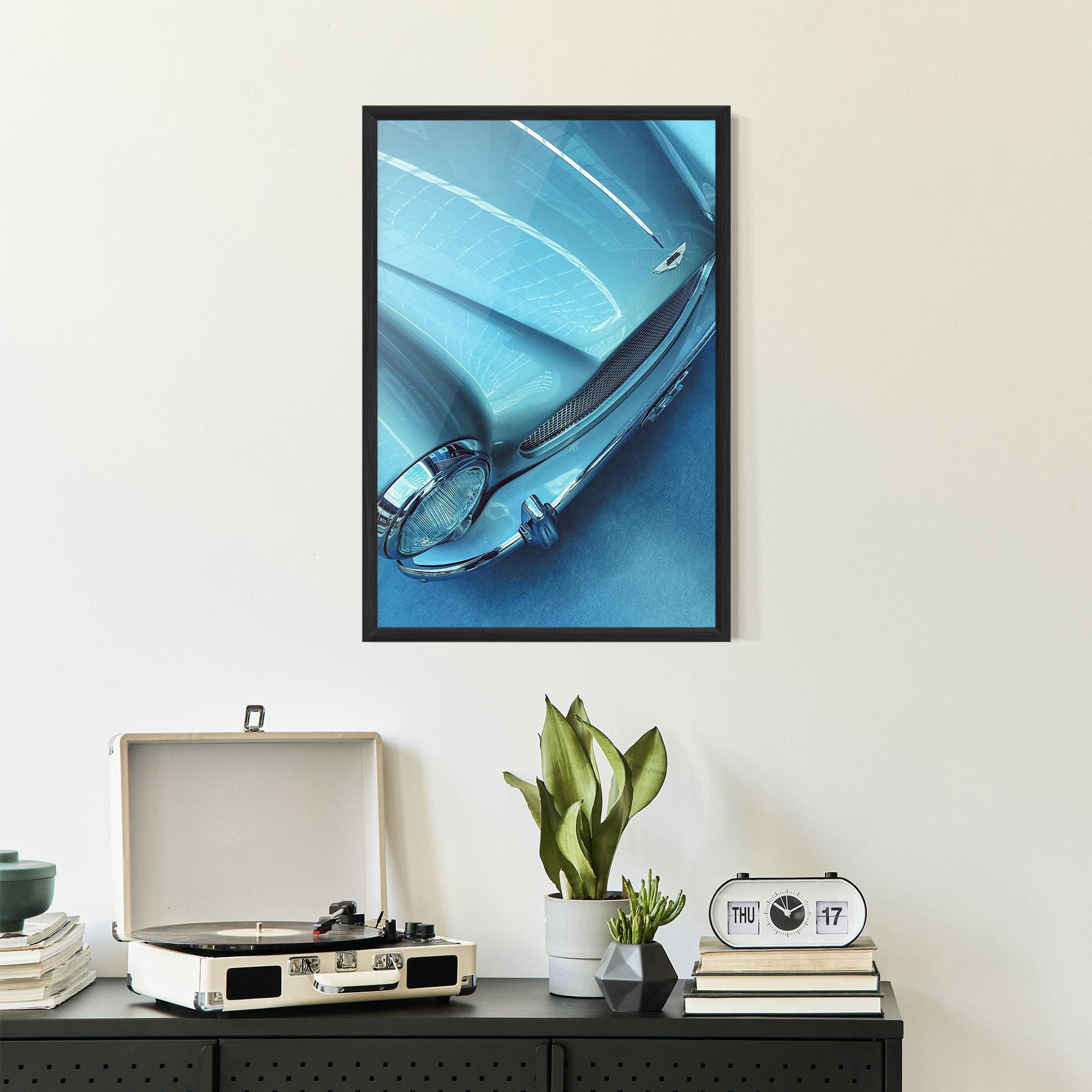 Plakat w Ramie Blue Light Car mockup 2