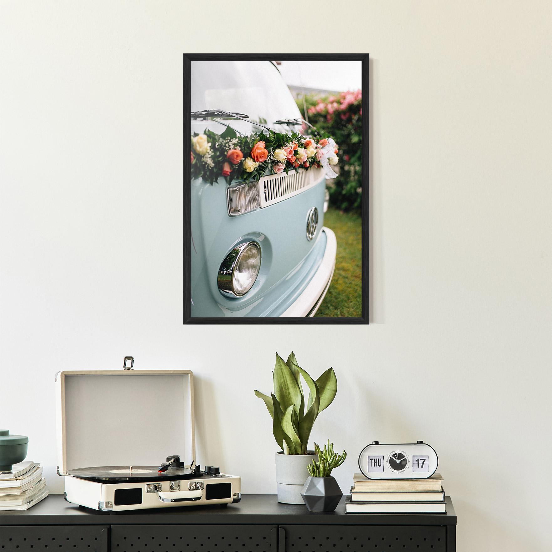 Plakat w Ramie Vintage Rose Van mockup 2