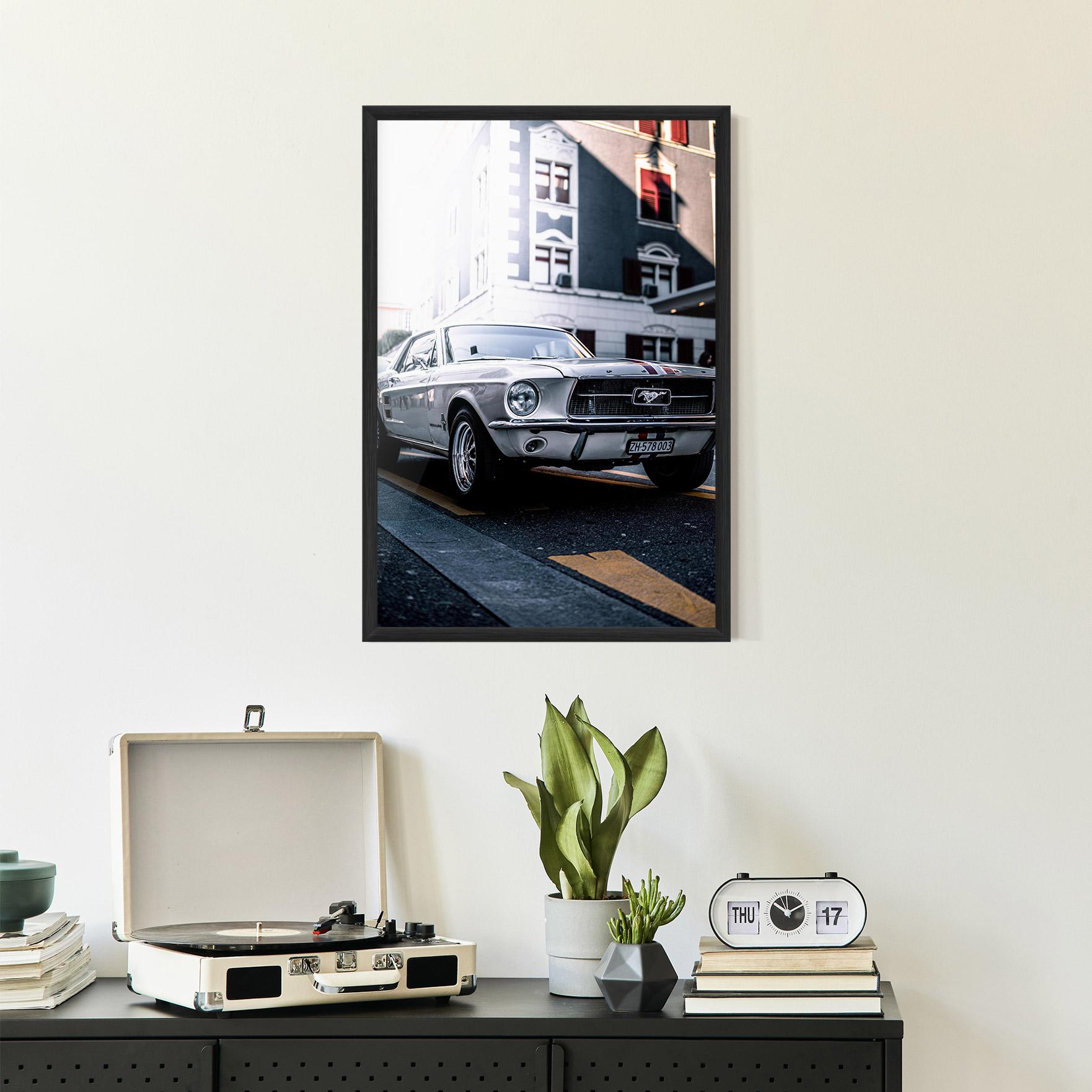 Plakat w Ramie Vintage White Car mockup 2