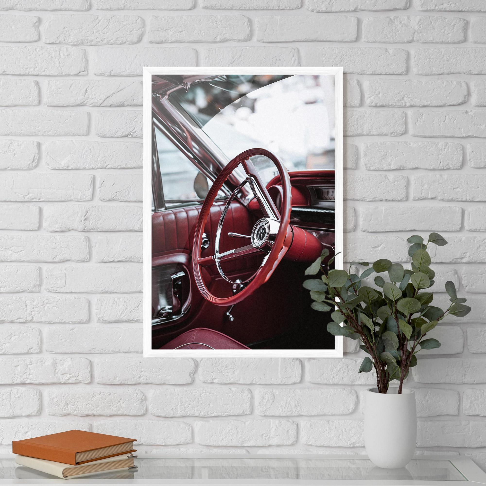 Plakat w Ramie Red Steering Wheel mockup 5