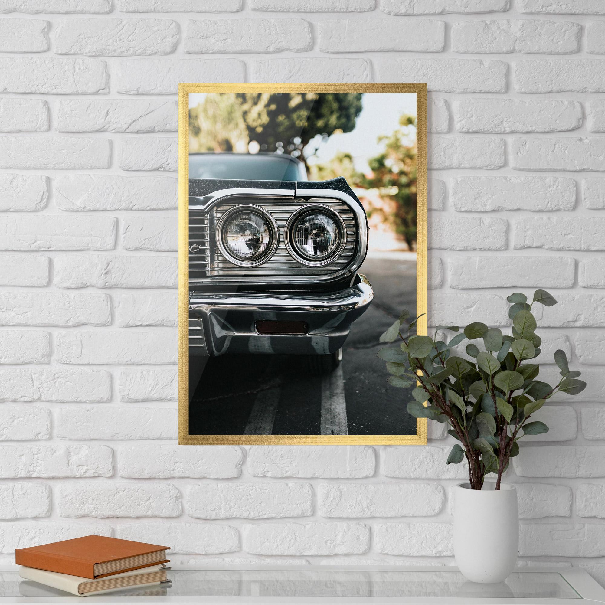Plakat w Ramie Classic Blue Car mockup 5