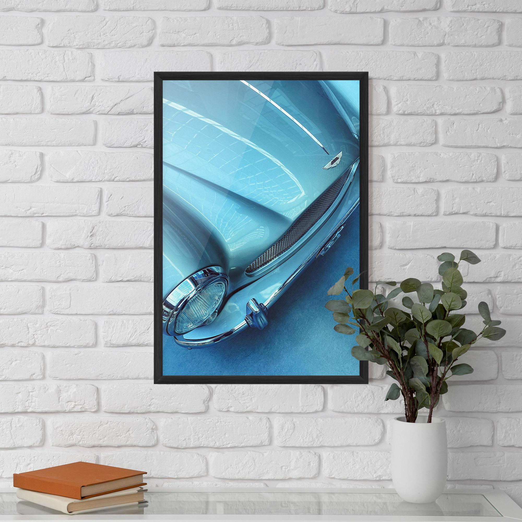 Plakat w Ramie Blue Light Car mockup 5