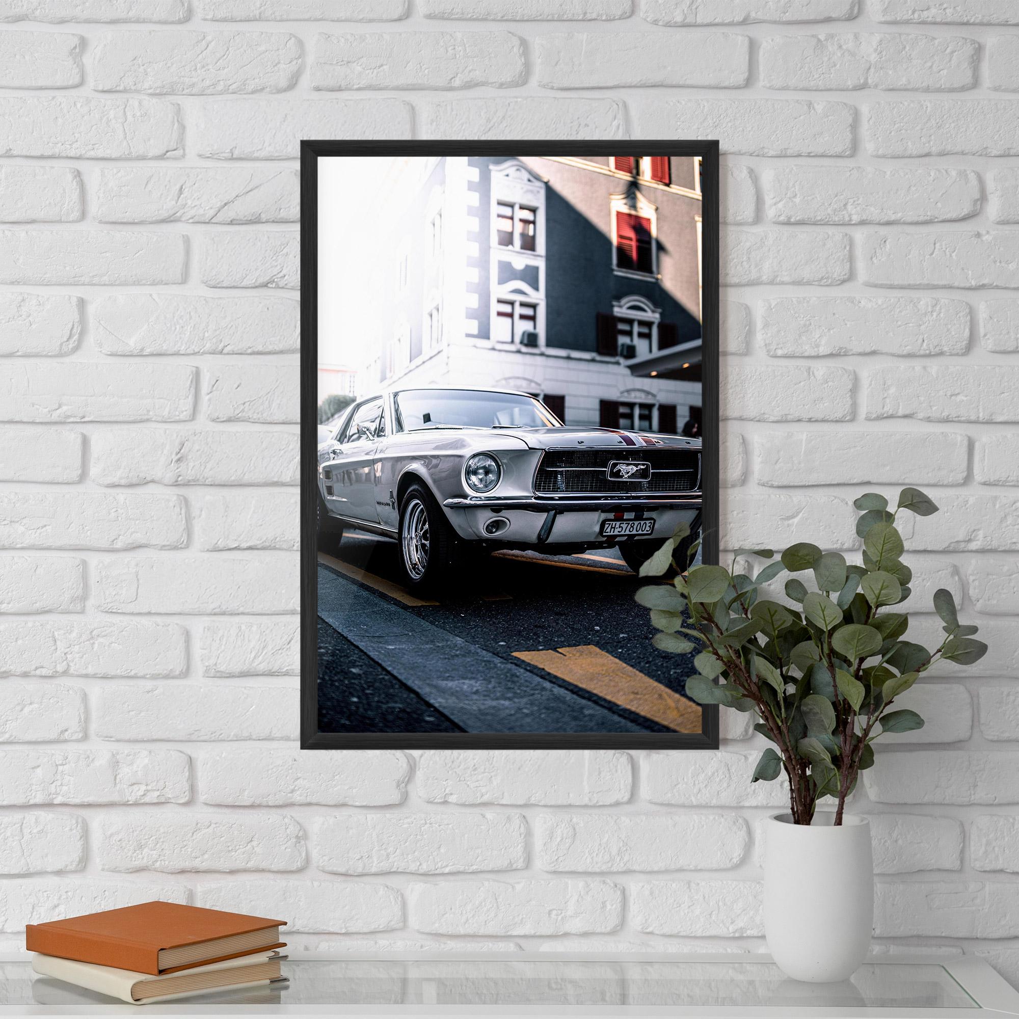 Plakat w Ramie Vintage White Car mockup 5