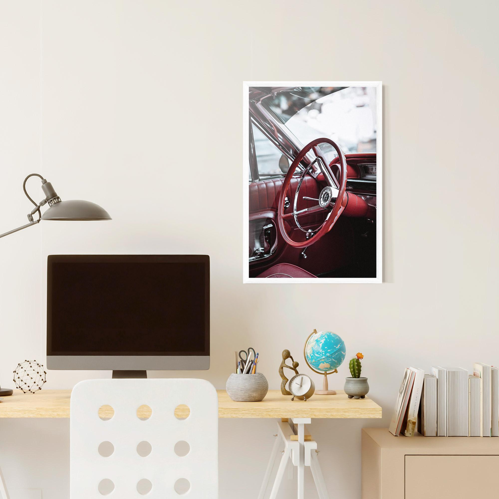 Plakat w Ramie Red Steering Wheel mockup 6