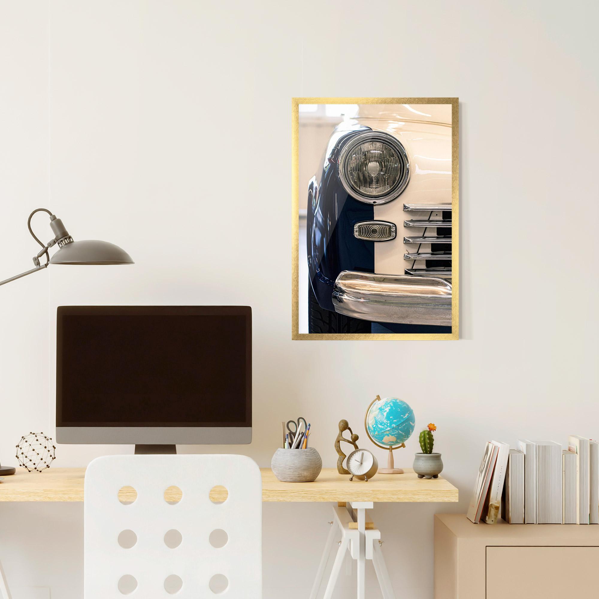 Plakat w Ramie Blue White Car mockup 6