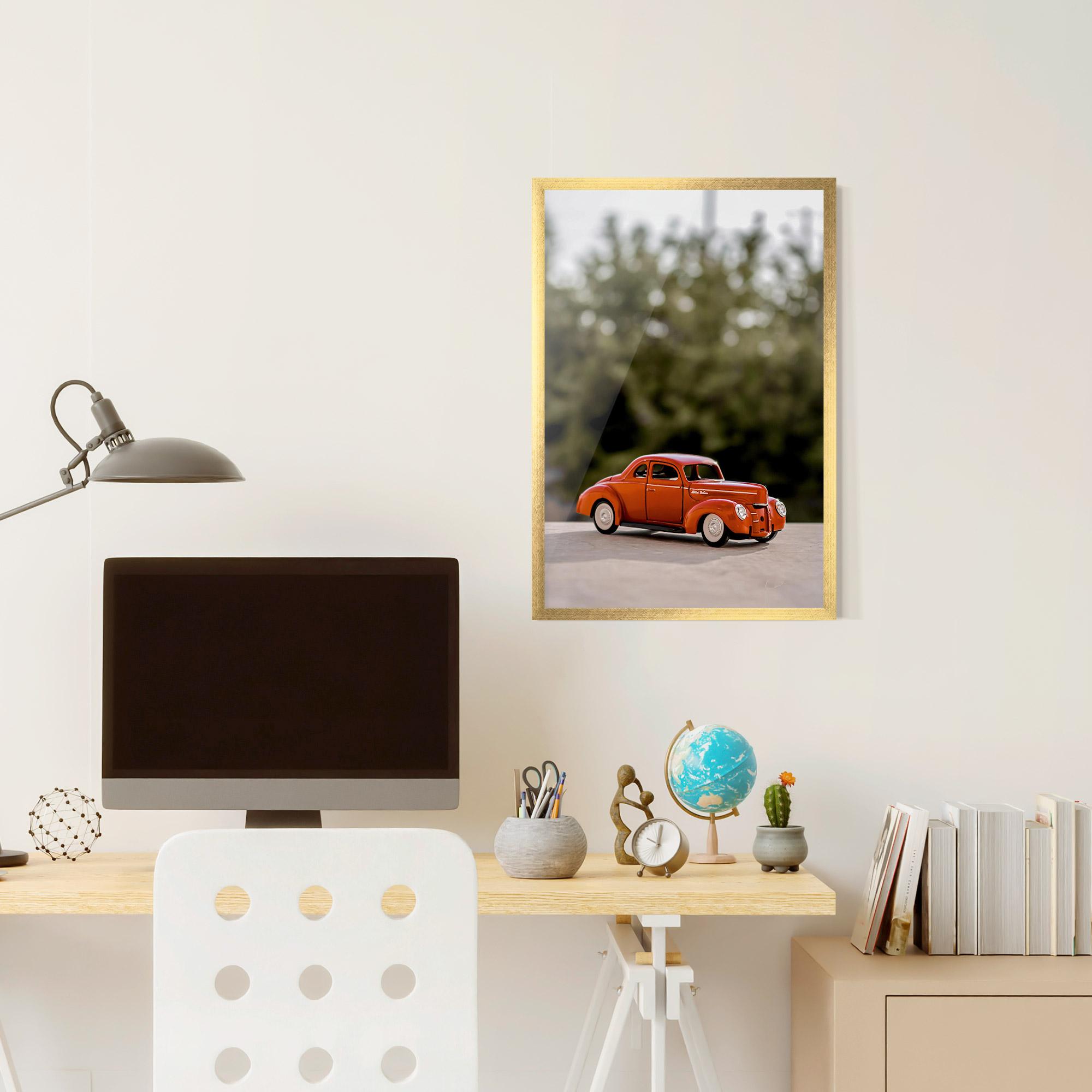 Plakat w Ramie Vintage Orange Toy mockup 6
