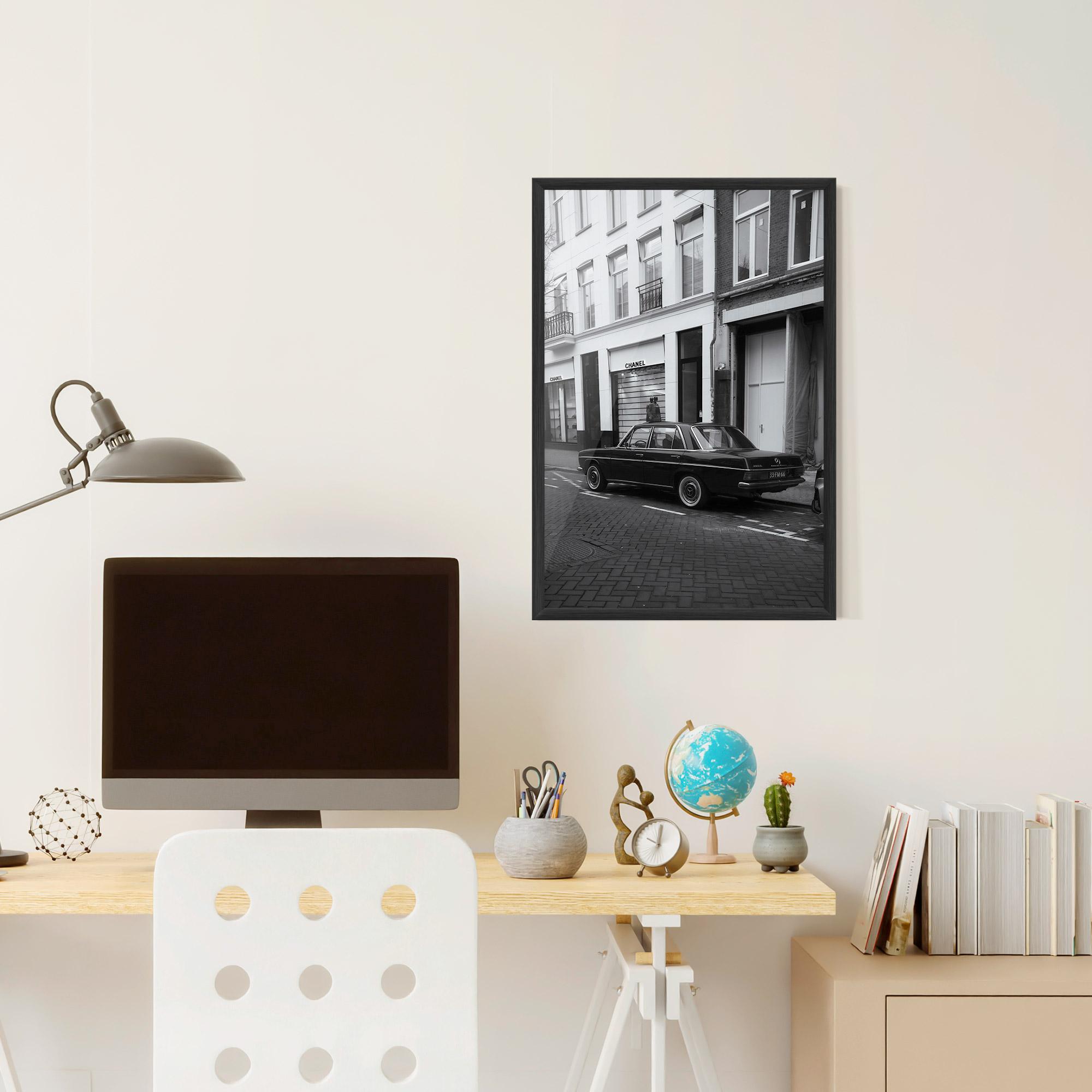 Plakat w Ramie Black Old Car mockup 6