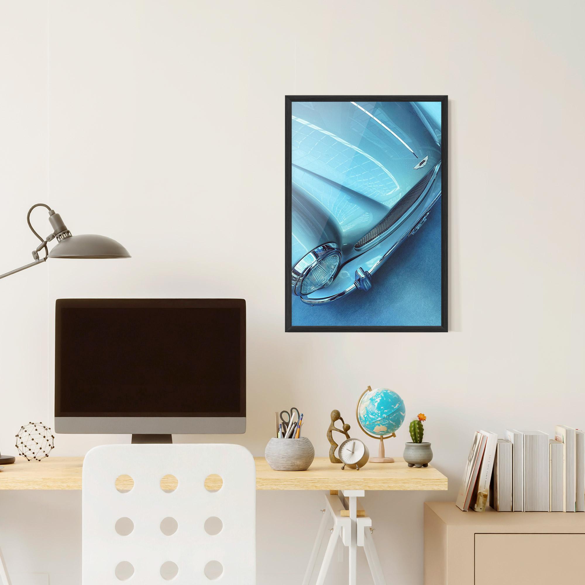 Plakat w Ramie Blue Light Car mockup 6