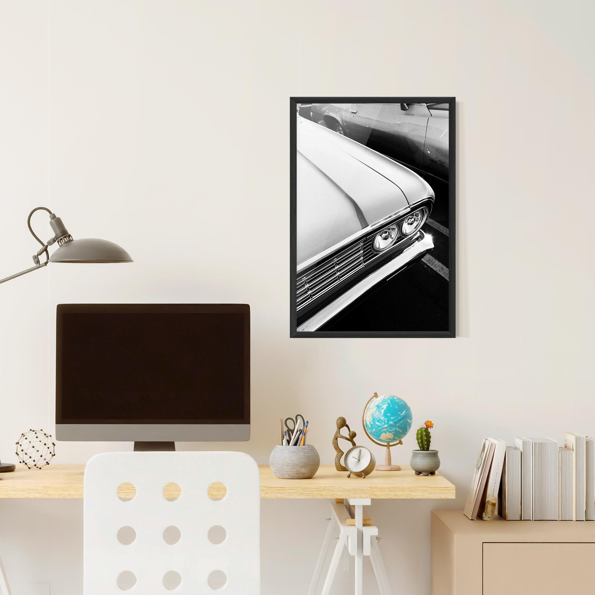Plakat w Ramie Grey Vintage Car mockup 6