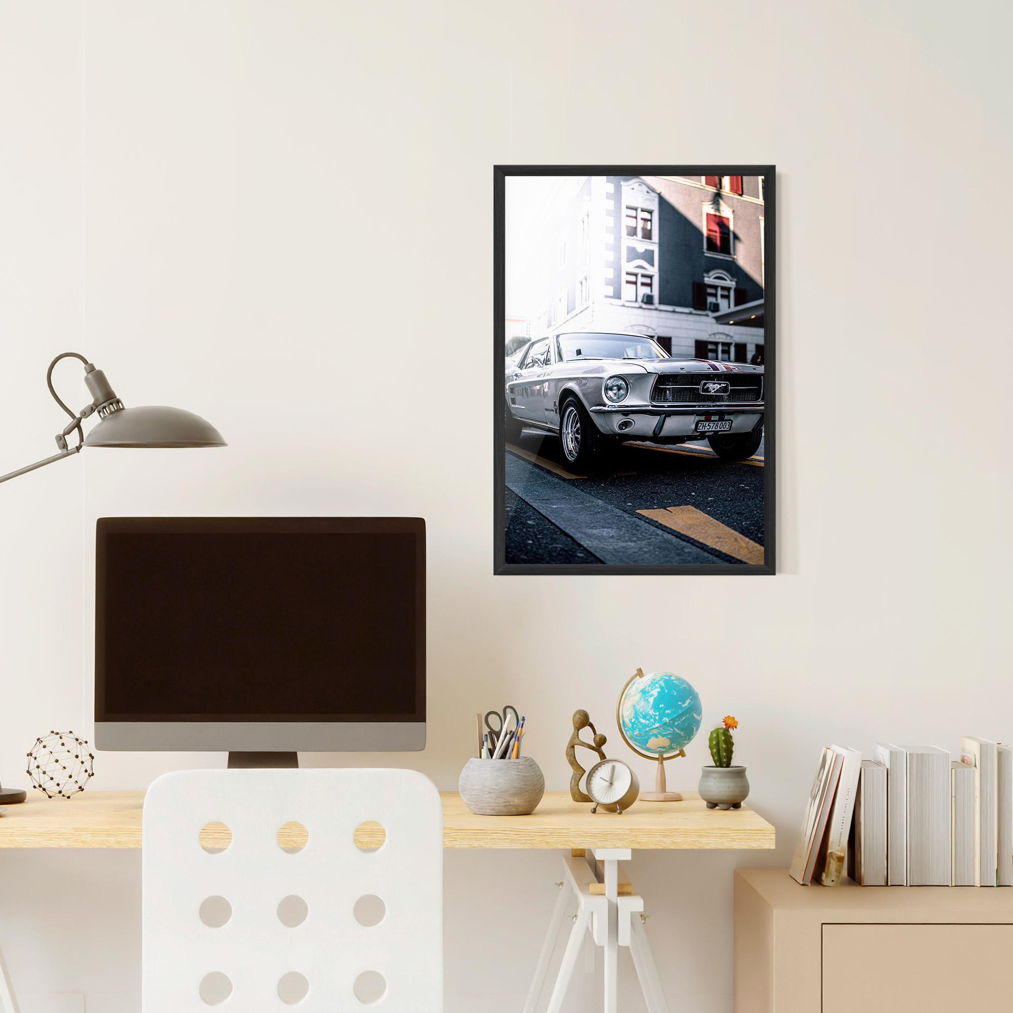 Plakat w Ramie Vintage White Car mockup 6