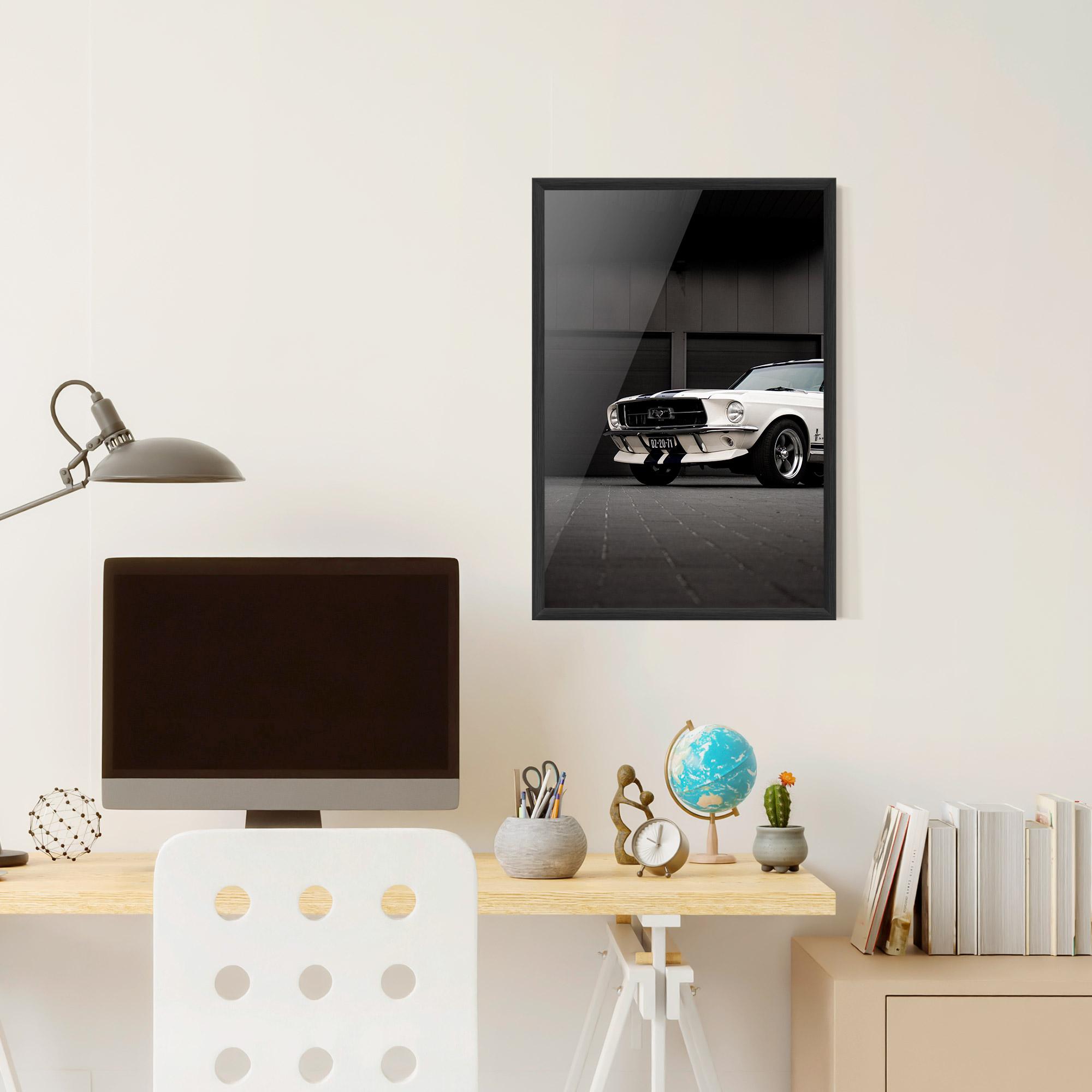 Plakat w Ramie White Vintage Car mockup 6