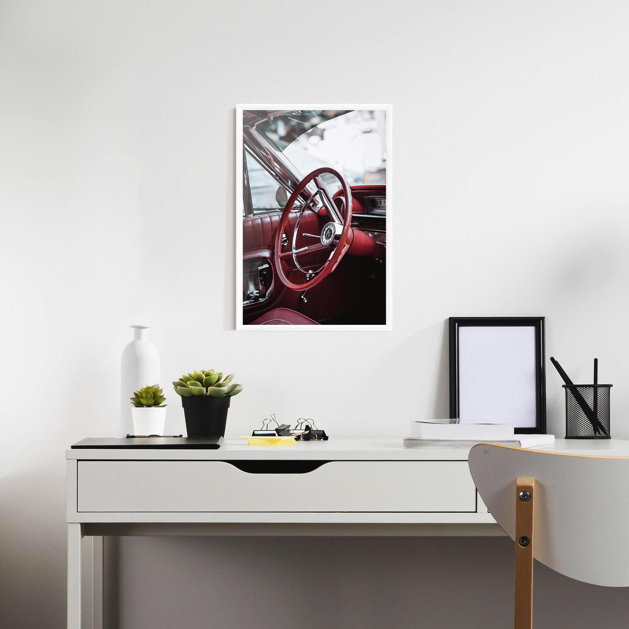 Plakat w Ramie Red Steering Wheel mockup 7