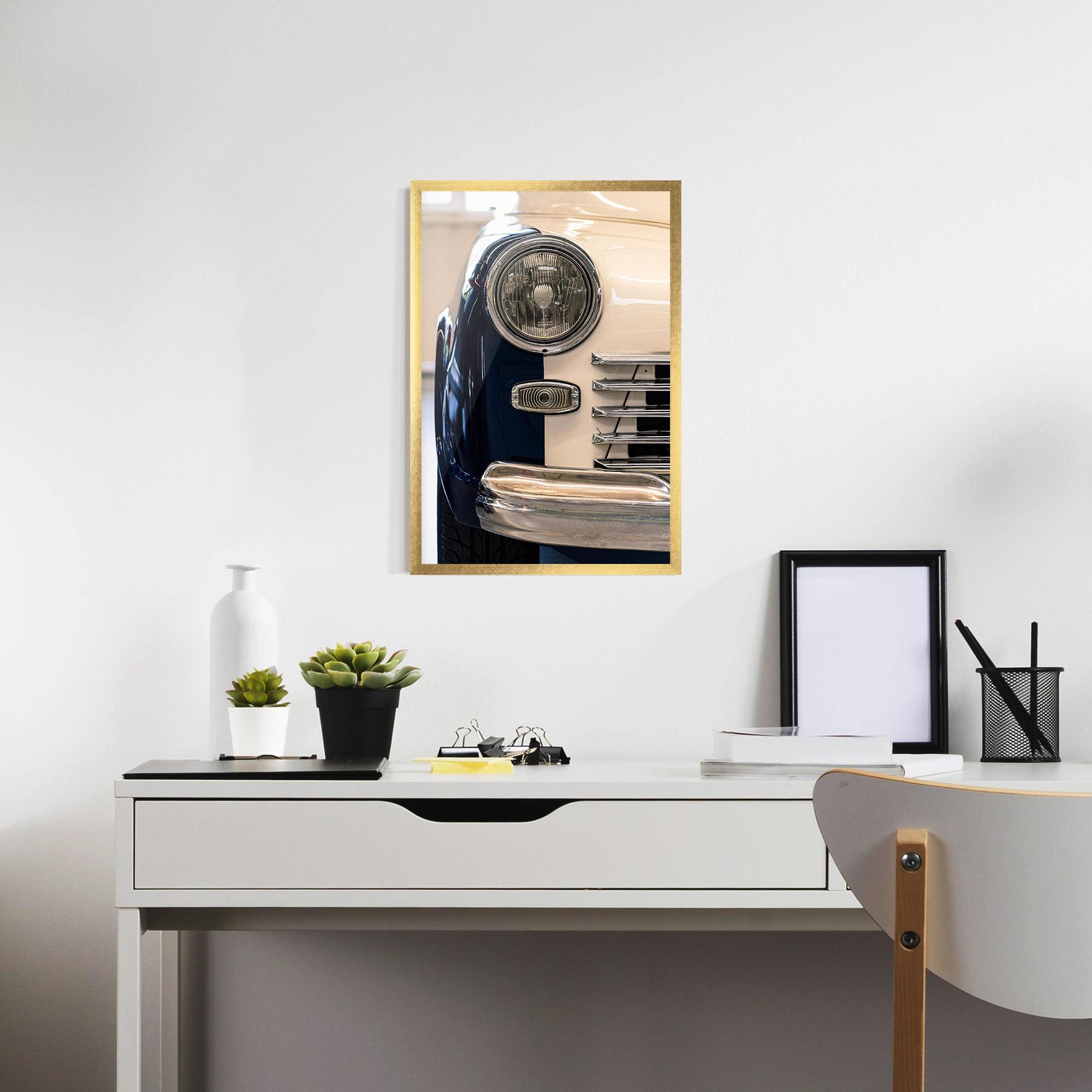 Plakat w Ramie Blue White Car mockup 7