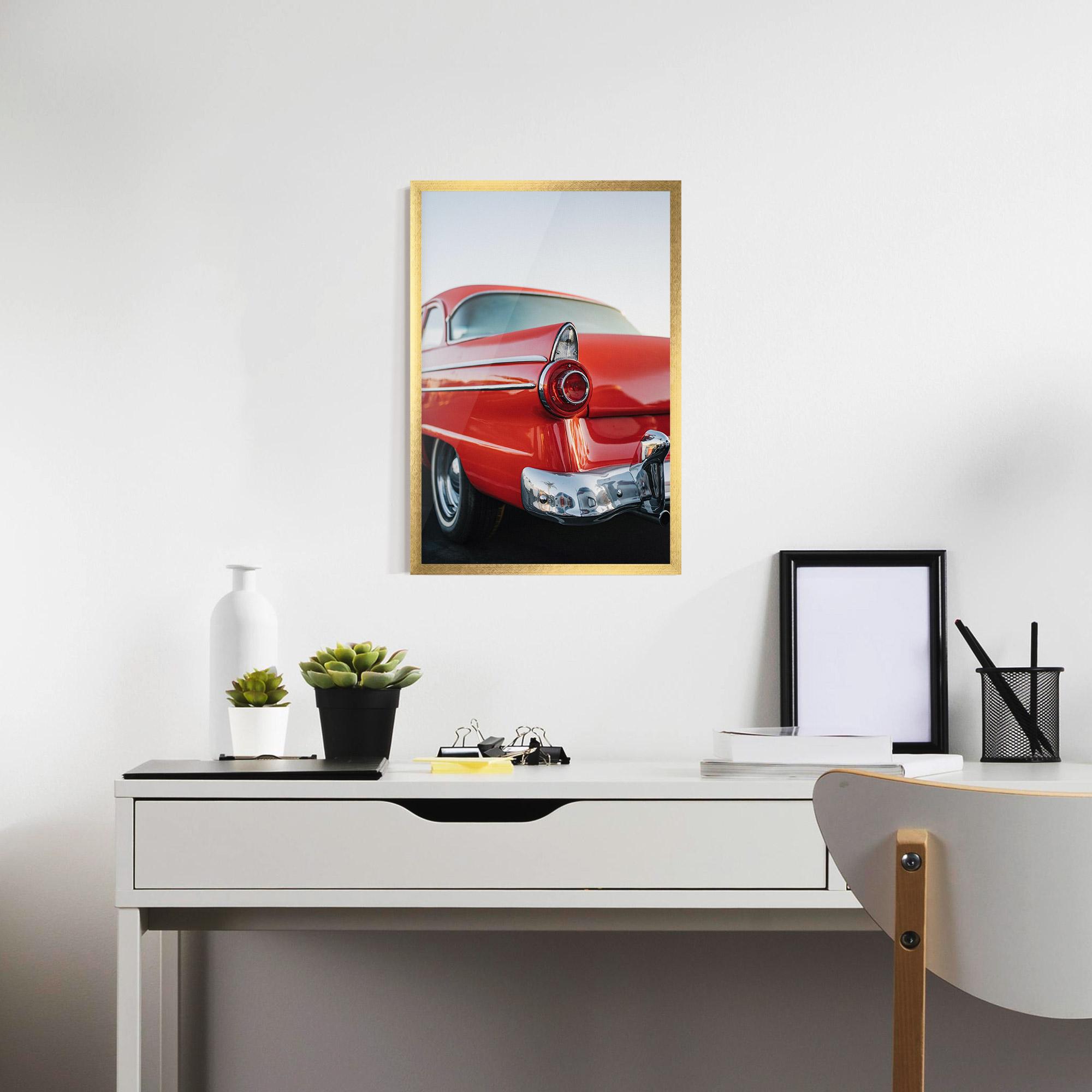 Plakat w Ramie Car Classic Red mockup 7