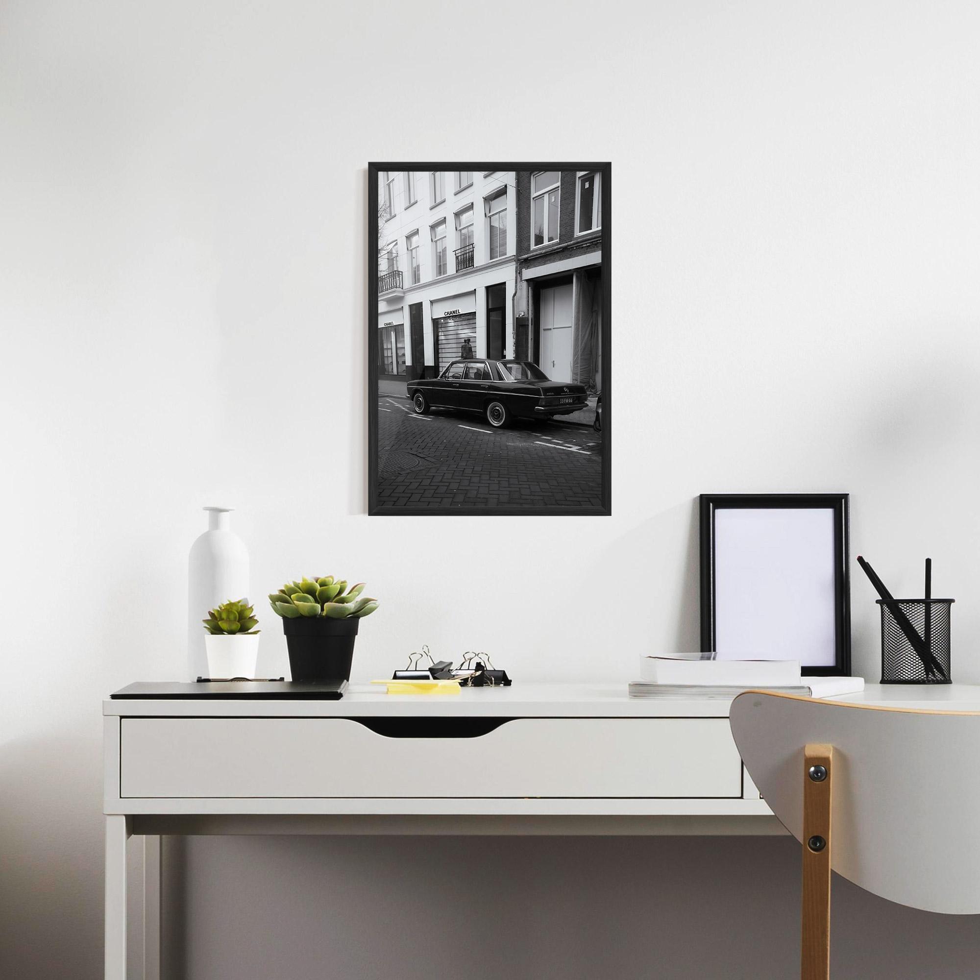 Plakat w Ramie Black Old Car mockup 7