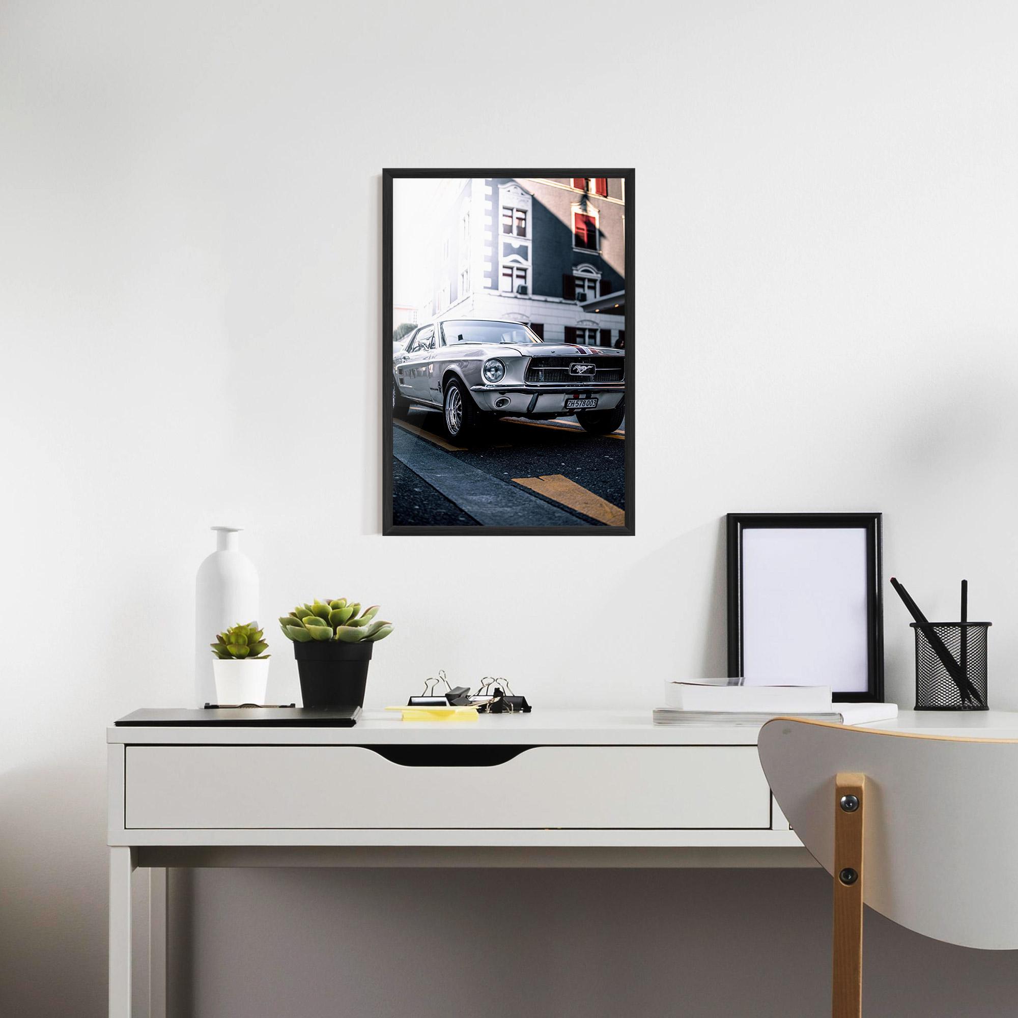 Plakat w Ramie Vintage White Car mockup 7
