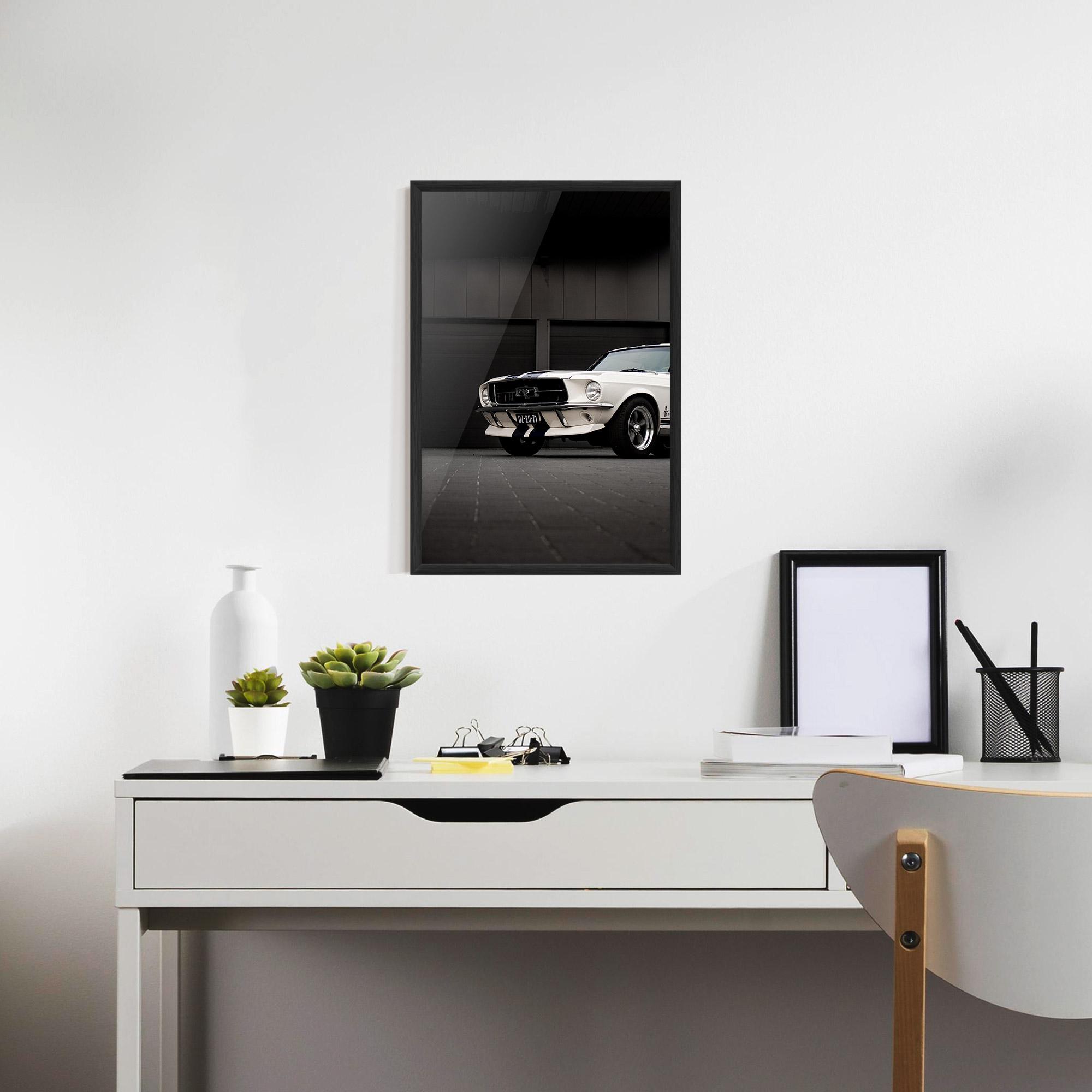 Plakat w Ramie White Vintage Car mockup 7