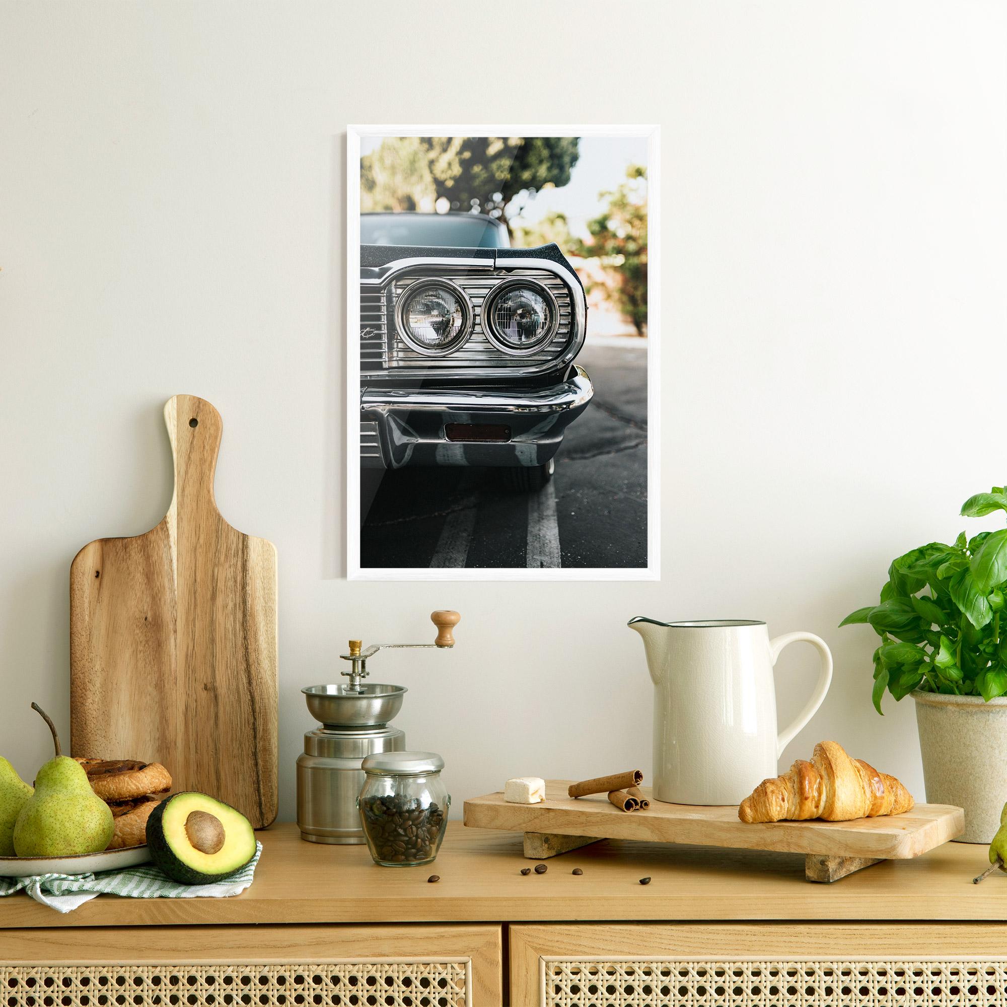 Plakat w Ramie Classic Blue Car mockup 8