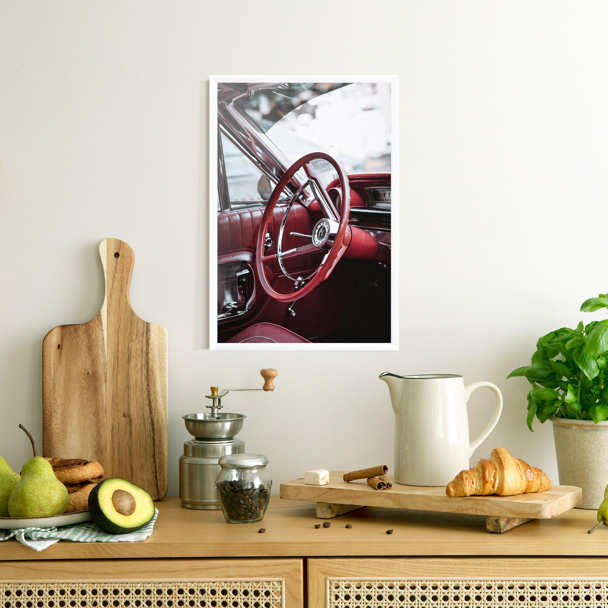 Plakat w Ramie Red Steering Wheel mockup 8